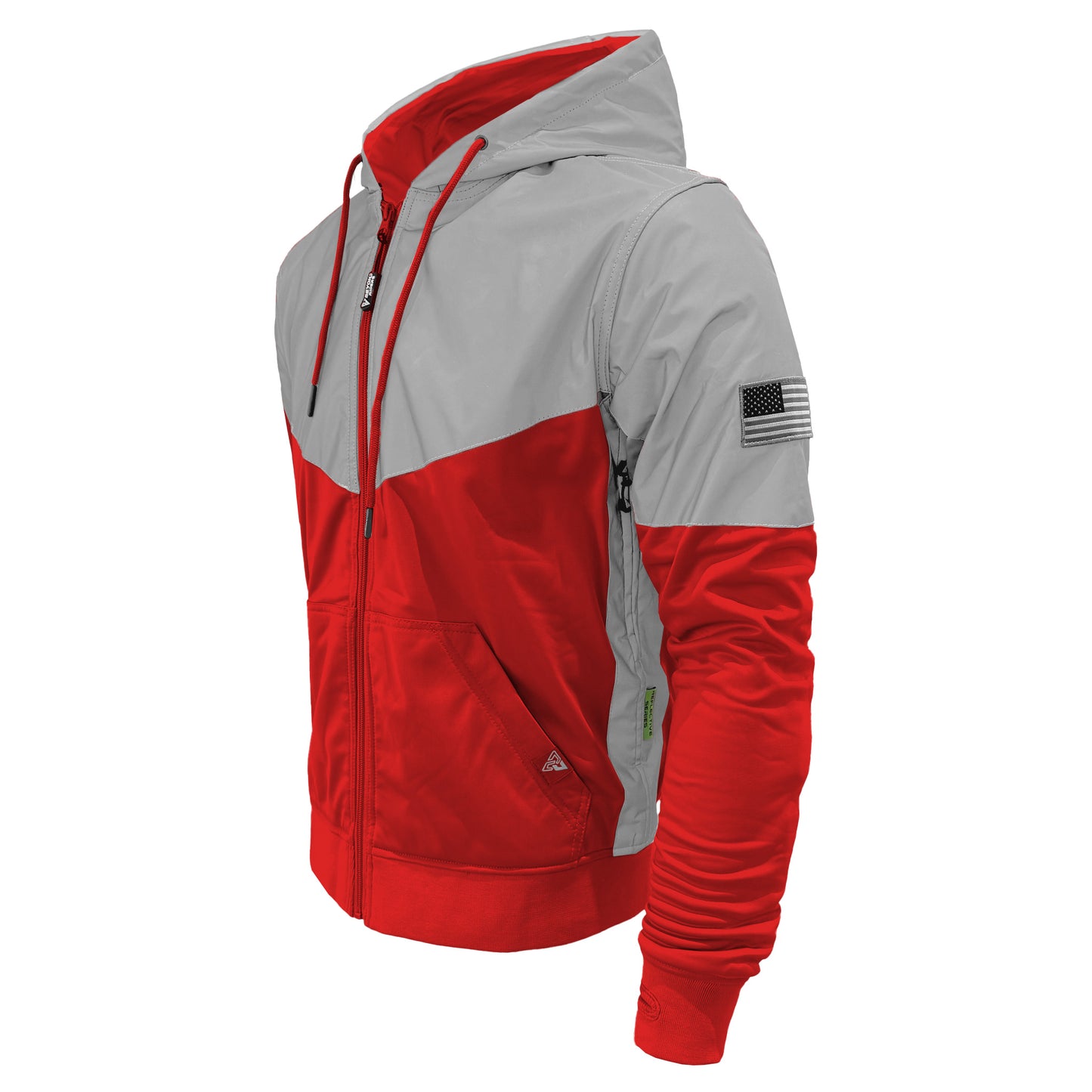 Ultra Reflective Hoodie Red Eclipse with Pads