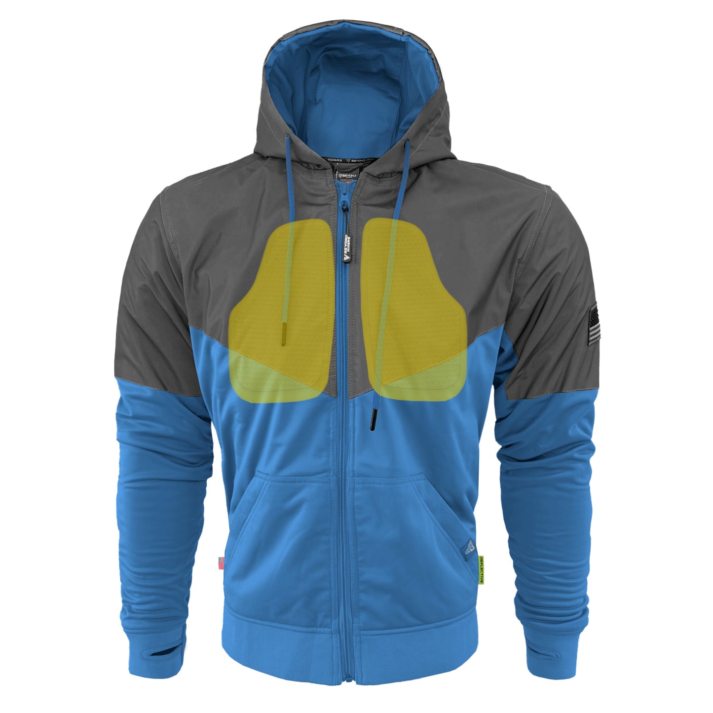 Ultra Reflective Hoodie Sky Blue Nebula with Pads