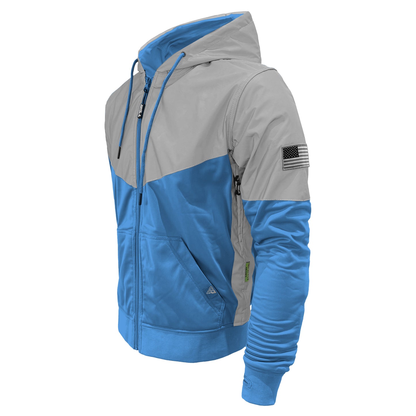 Ultra Reflective Hoodie Sky Blue Eclipse with Pads