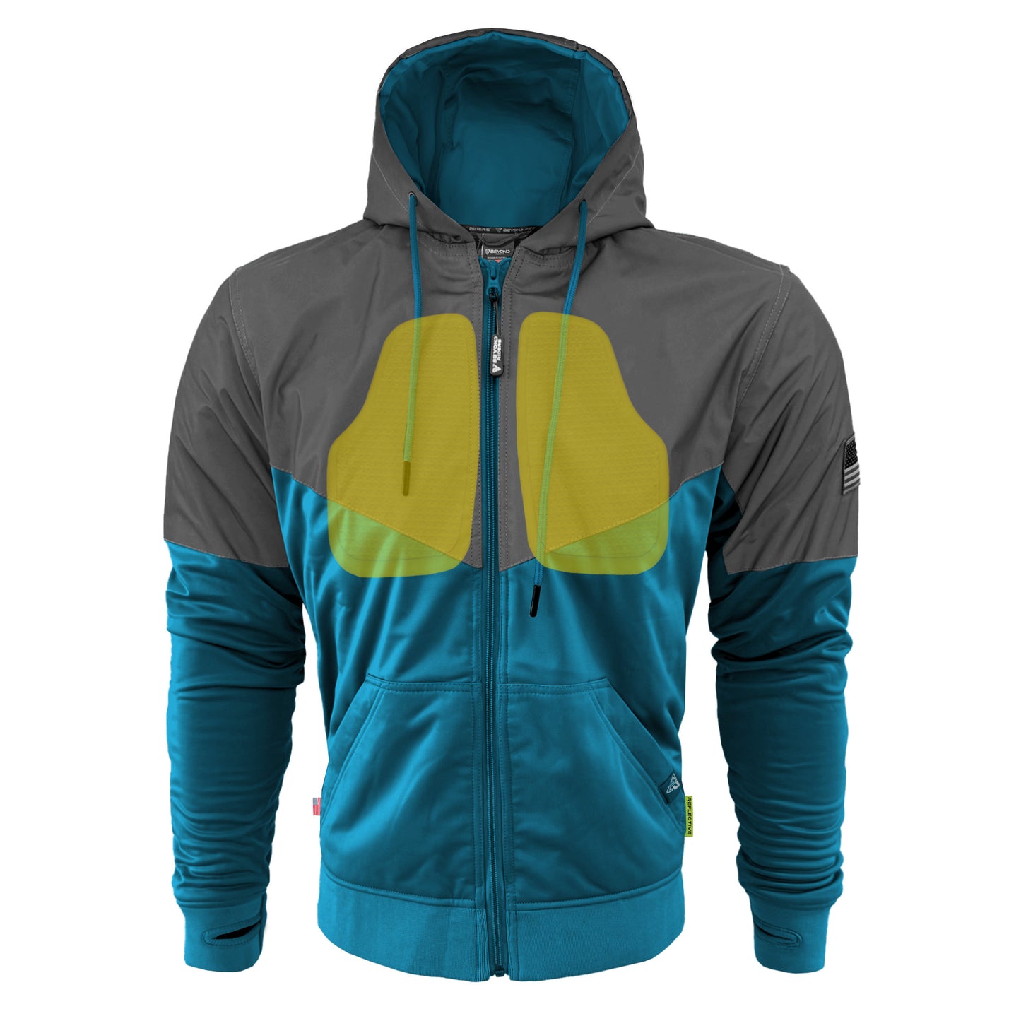 Ultra Reflective Hoodie Teal Nebula with Pads
