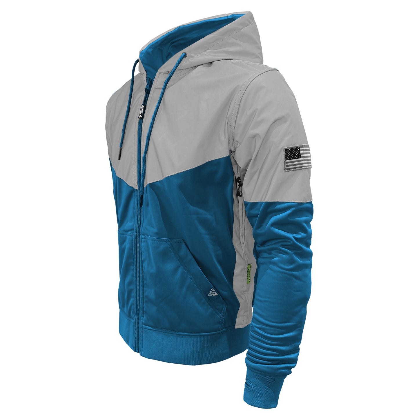 Ultra Reflective Hoodie Teal Eclipse with Pads