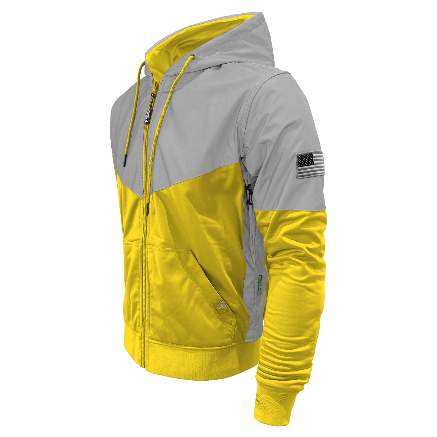 Ultra Reflective Hoodie Yellow Eclipse with Pads