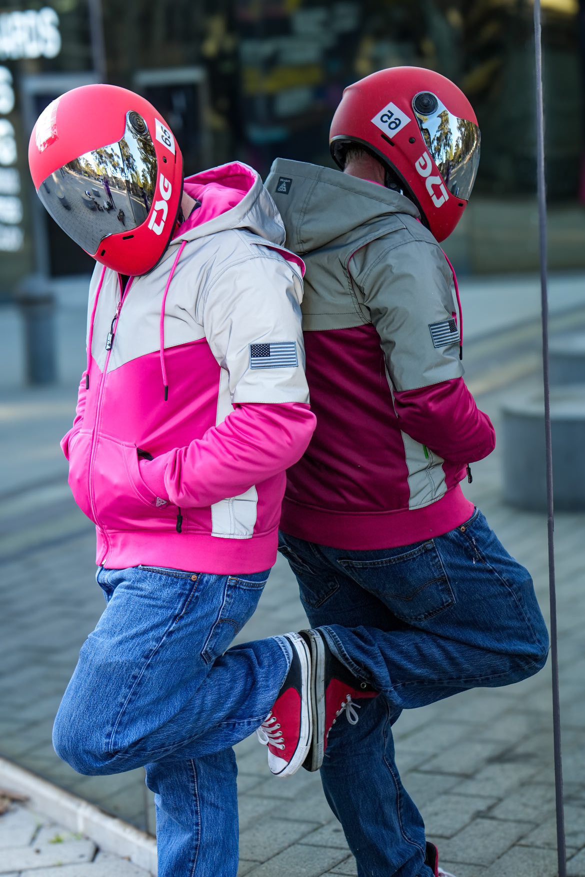 Ultra Reflective Hoodie Pink Eclipse with Pads