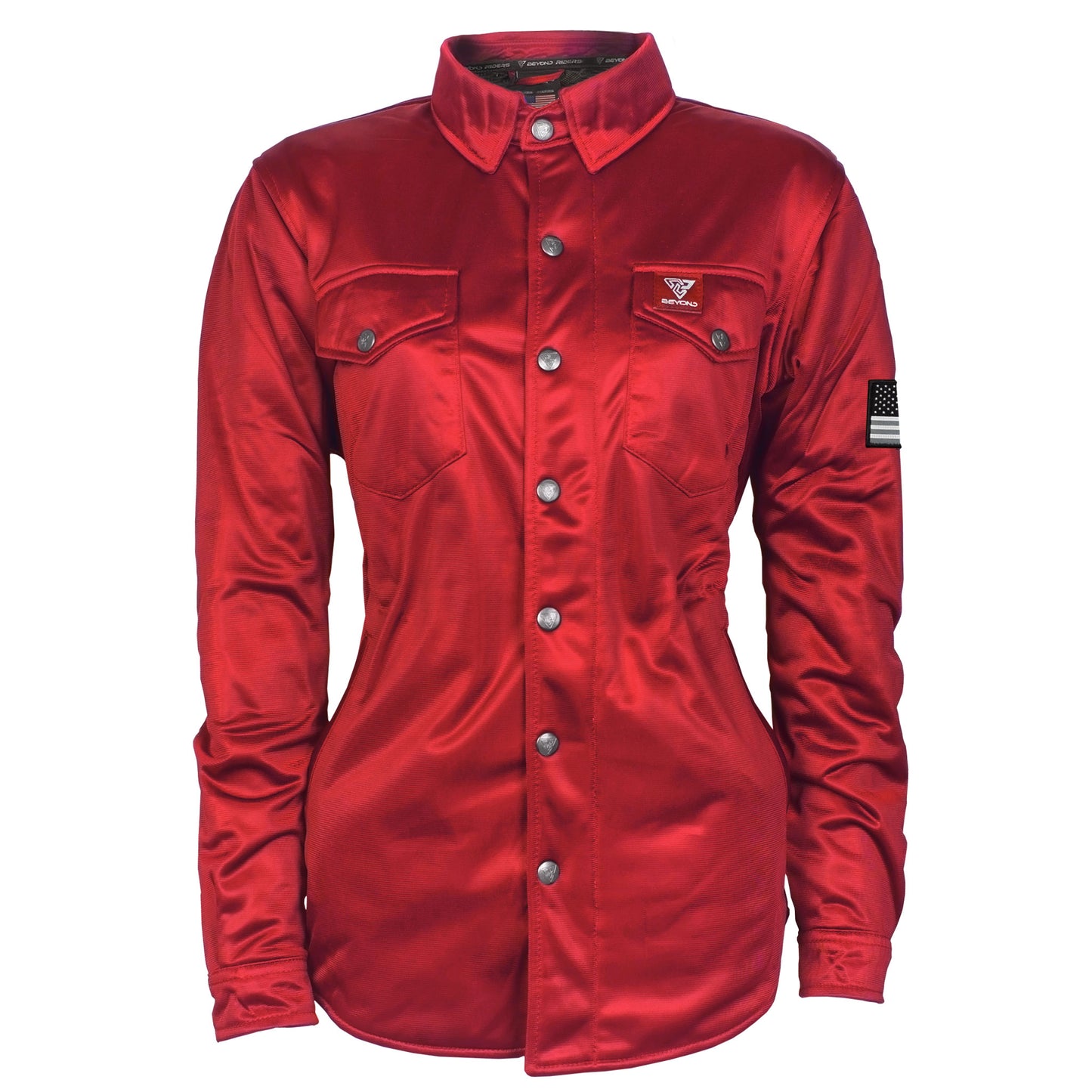 Ultra Protective Shirt for Women - Red Solid with Pads