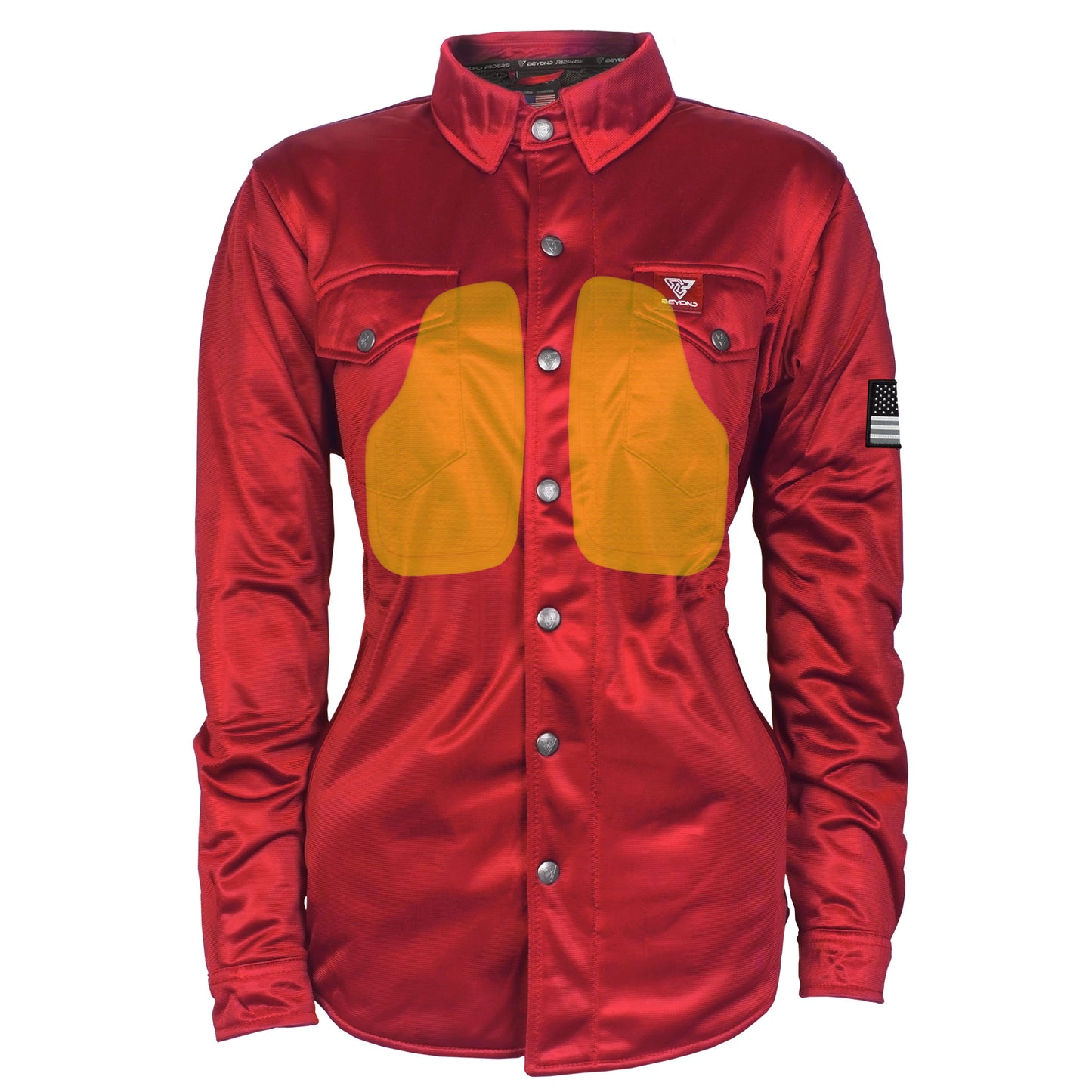 Ultra Protective Shirt for Women - Red Solid with Pads