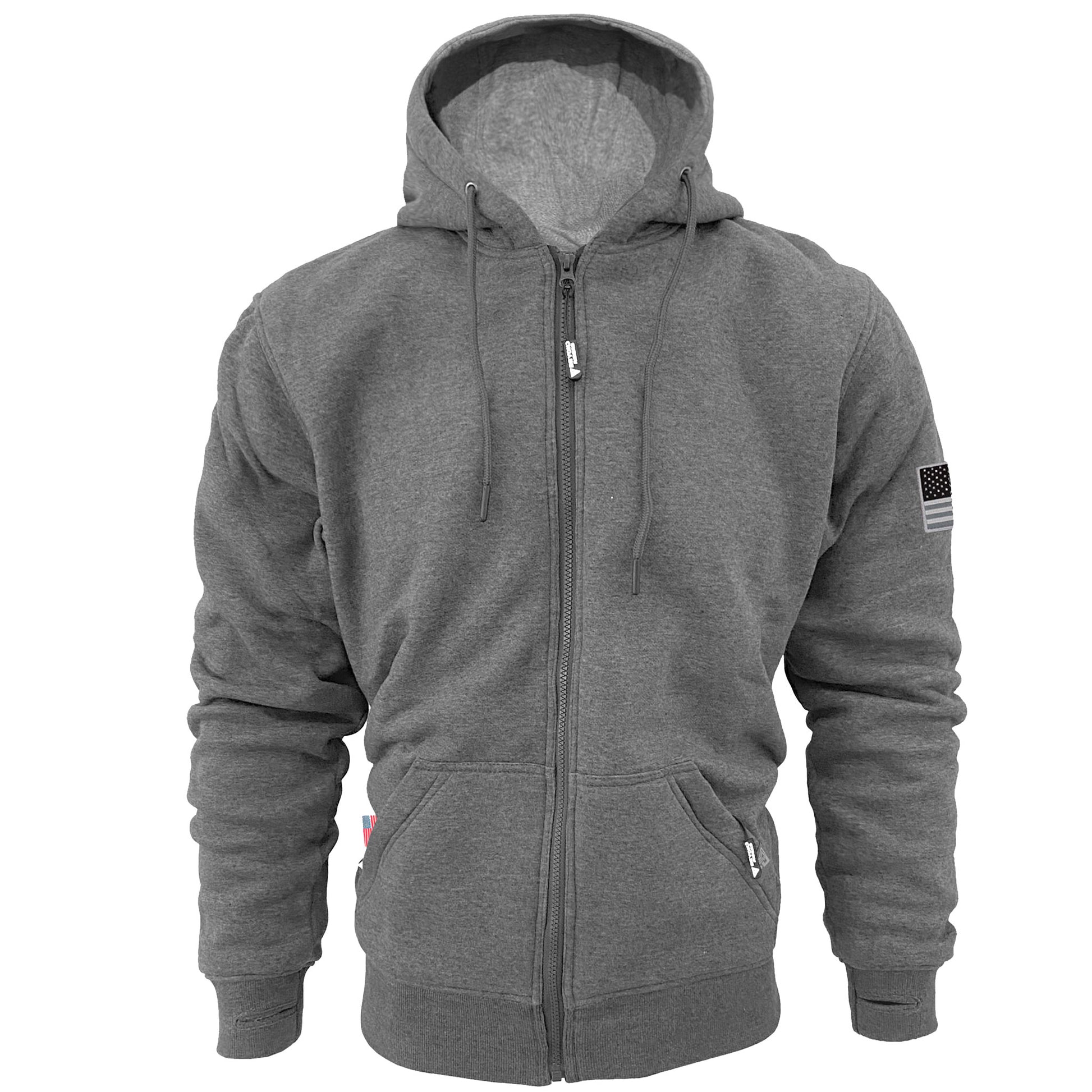 Unisex-Fleece-Hoodie-Gray-Front