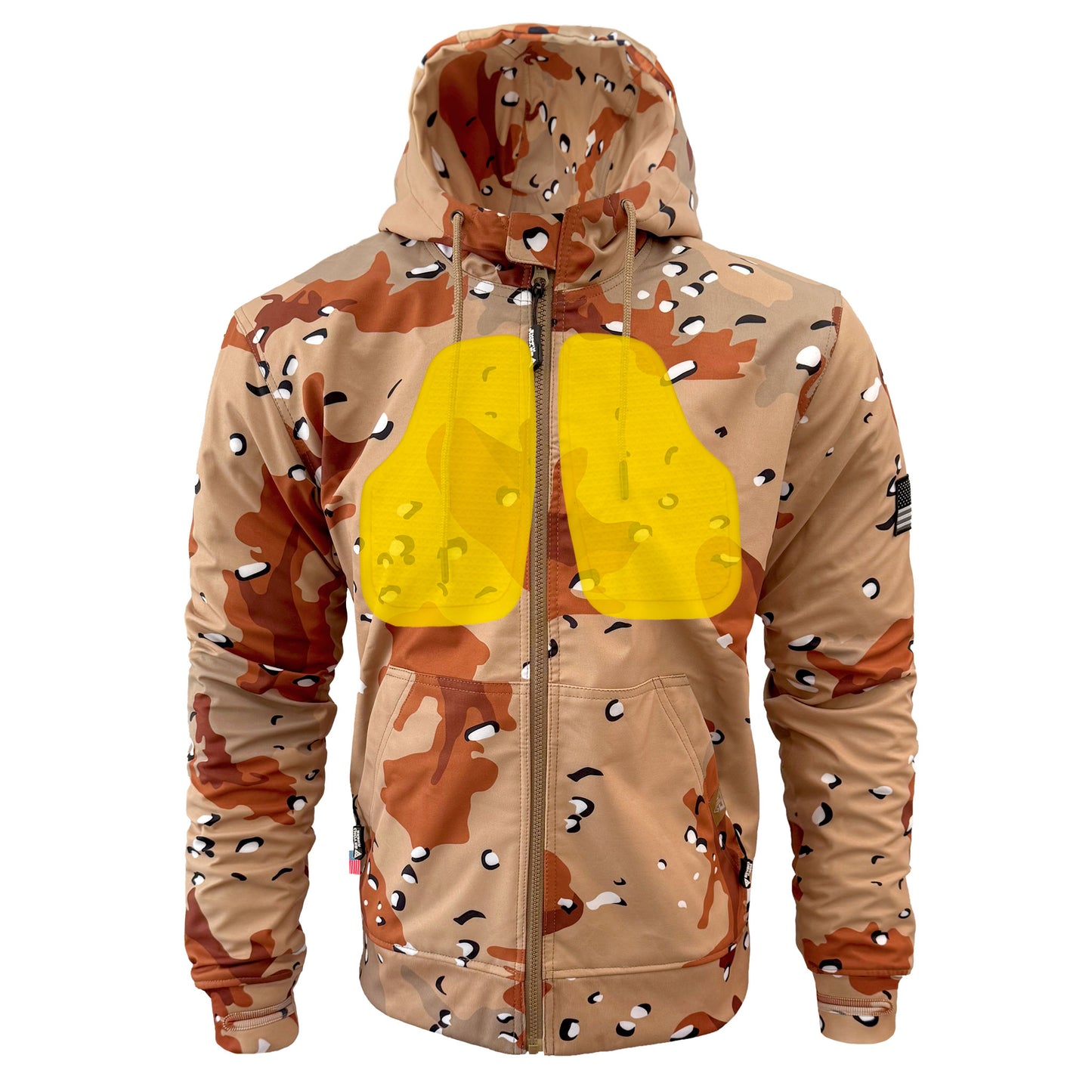 Protective SoftShell Unisex Camouflage Hoodie - “Dagger Two” with Pads