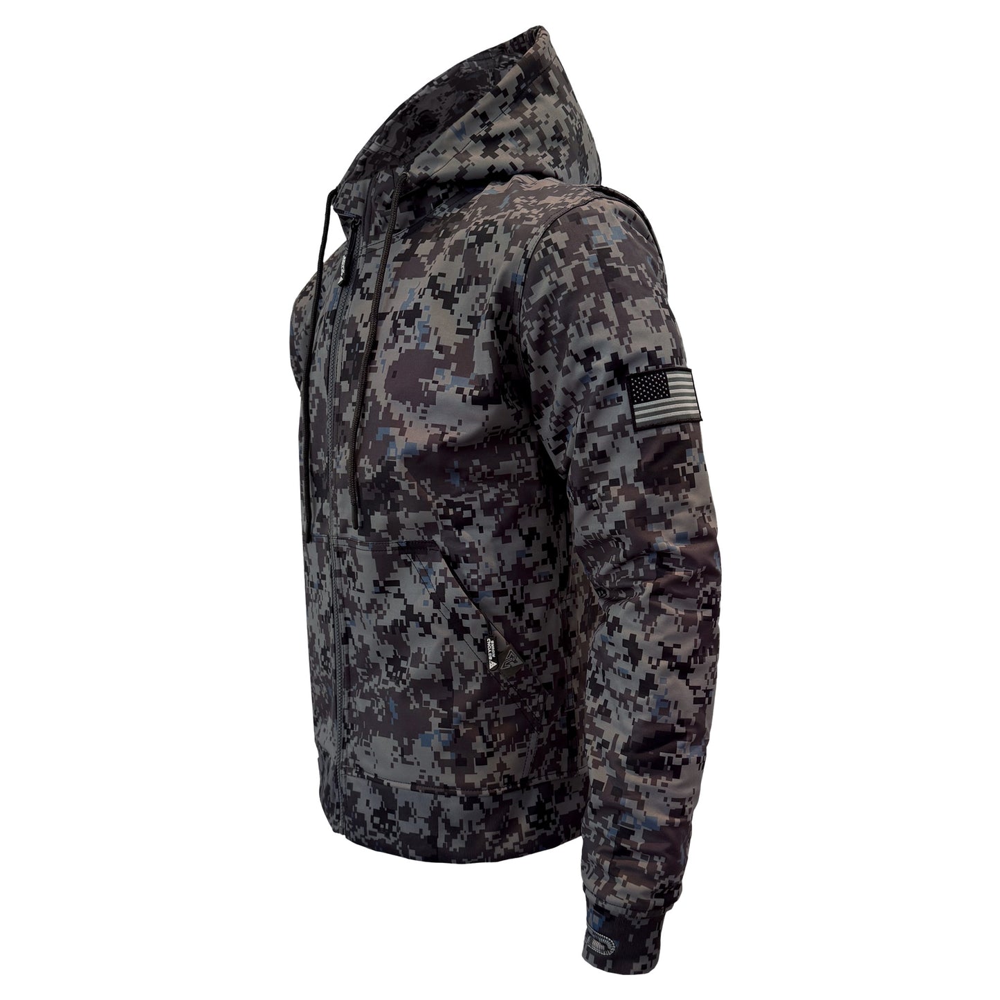 Protective SoftShell Unisex Camouflage Hoodie - “Devil Six” with Pads