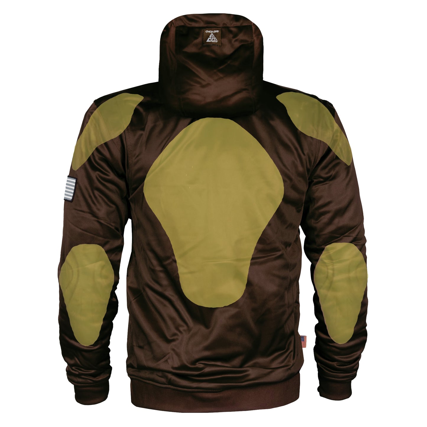 Brown Solid Ultra Protective Hoodie with Pads