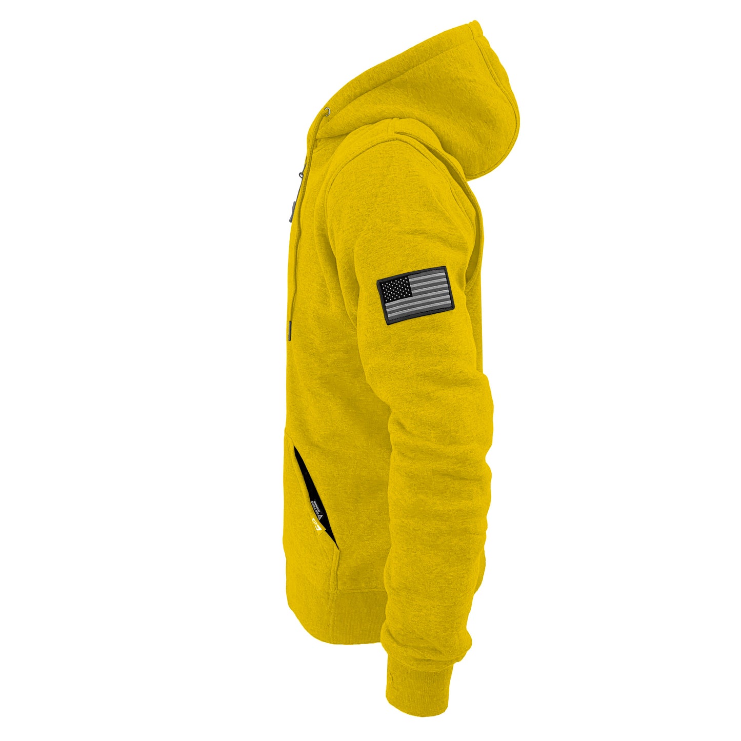 Protective Fleece Unisex Hoodie - Yellow with Pads