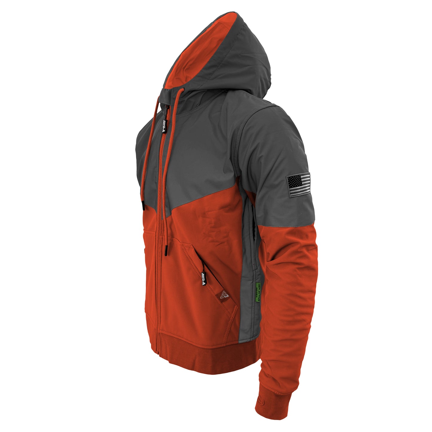 SALE SoftShell Reflective Orange Nebula Hoodie - with Pads