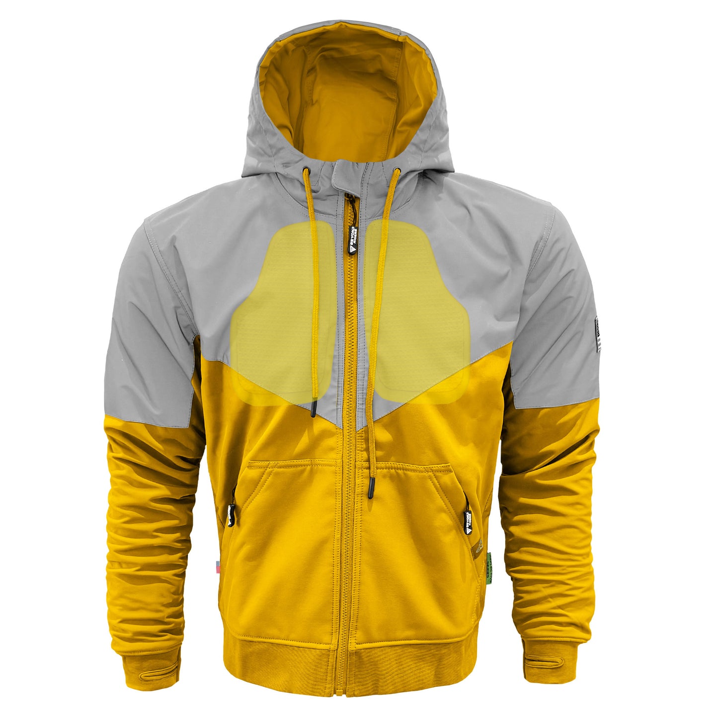 SoftShell Reflective Yellow Eclipse Hoodie - with Pads