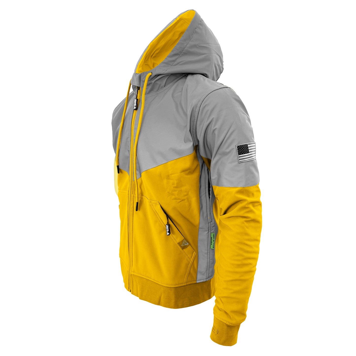 SoftShell Reflective Yellow Eclipse Hoodie - with Pads