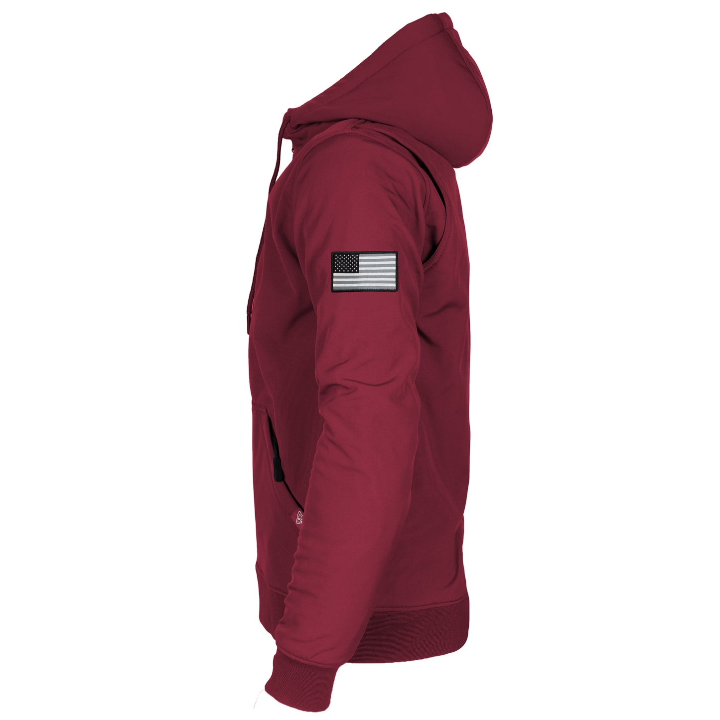 Protective SoftShell Unisex Hoodie - Red Maroon Matte with Pads