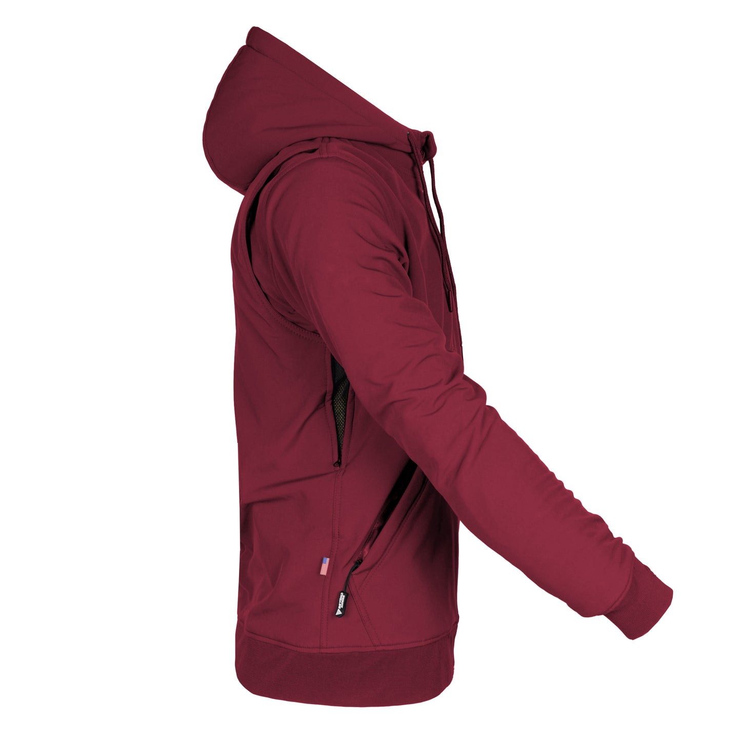Protective SoftShell Unisex Hoodie - Red Maroon Matte with Pads