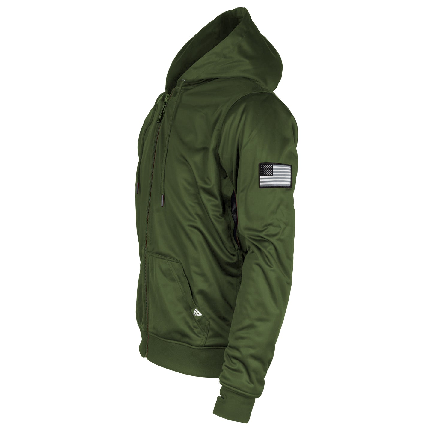 Army Green Solid Ultra Protective Hoodie with Pads