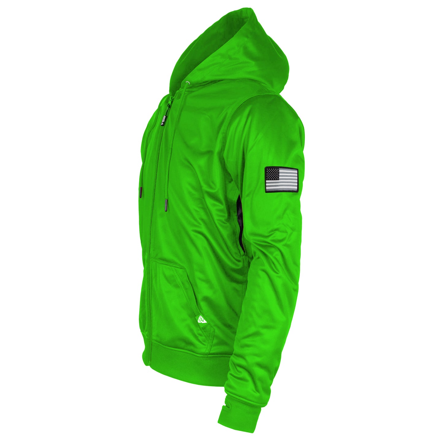 Green Solid Ultra Protective Hoodie with Pads
