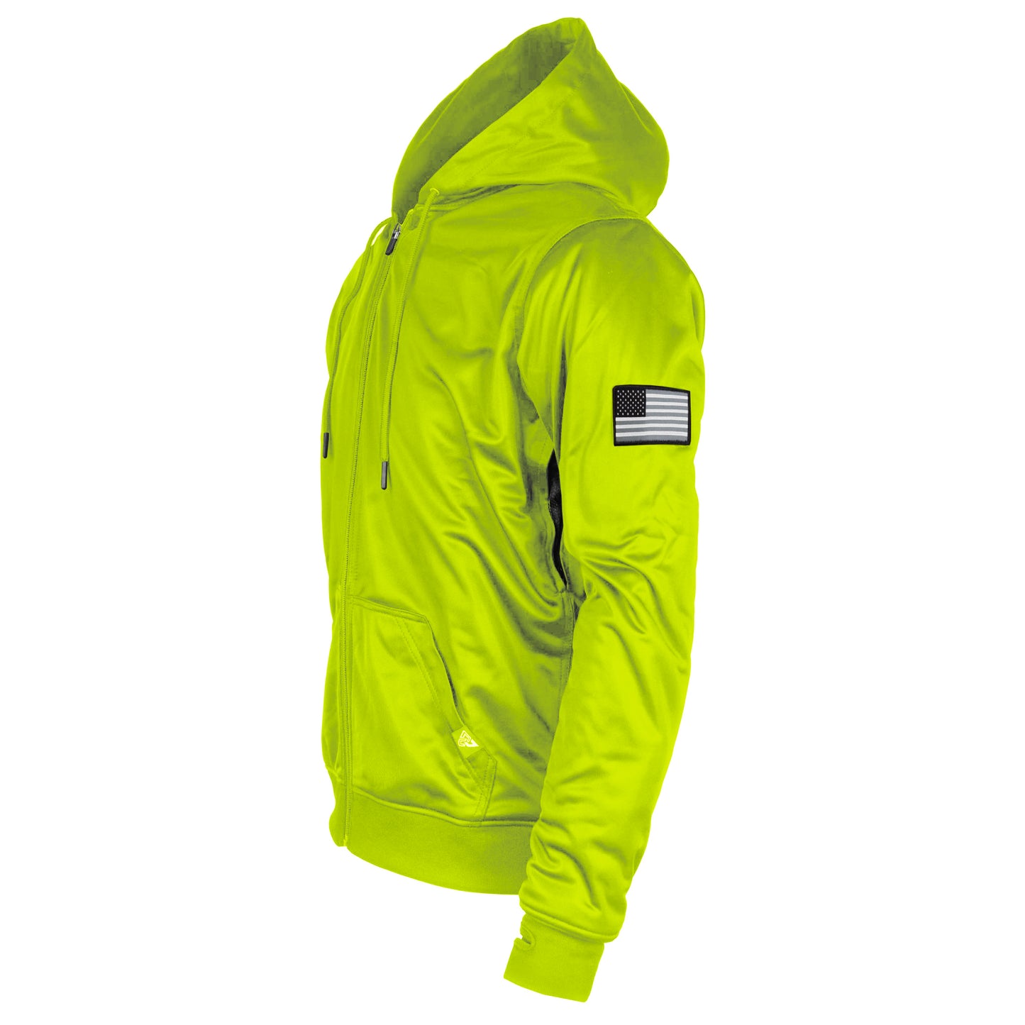 Hi Vis Green Solid Ultra Protective Hoodie with Pads