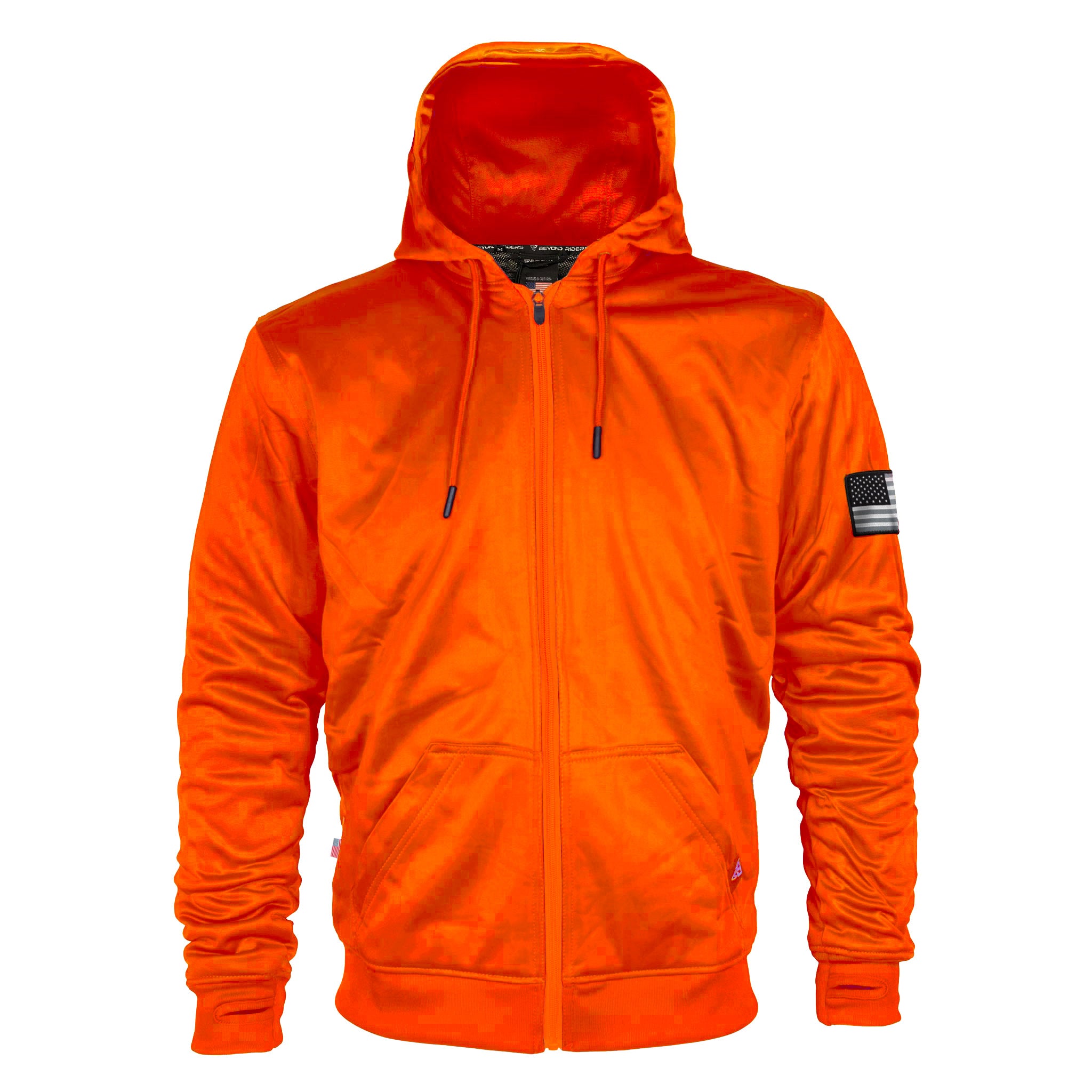 Hi Vis Orange Solid Ultra Protective Hoodie with Pads – Beyond Riders