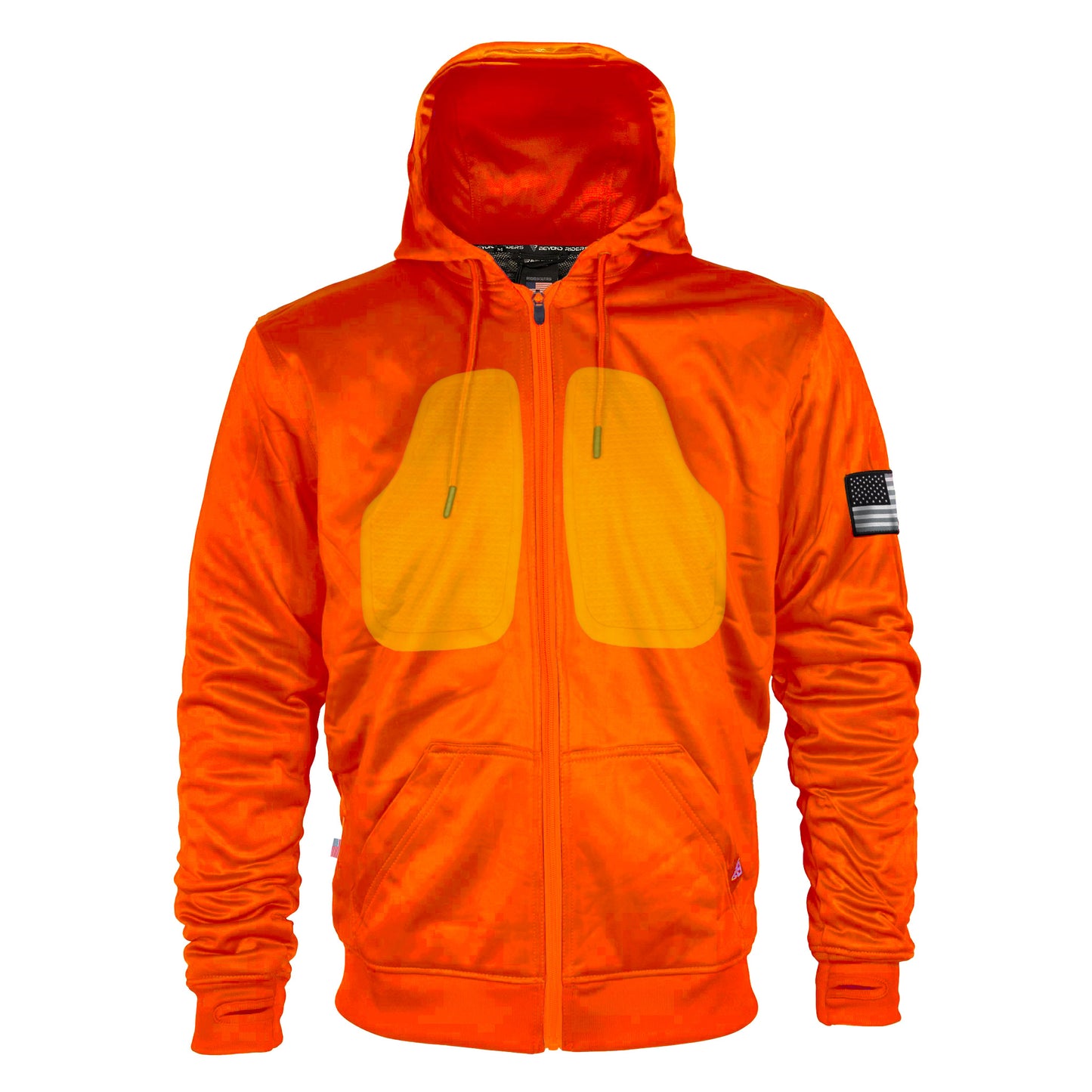 Hi Vis Orange Solid Ultra Protective Hoodie with Pads