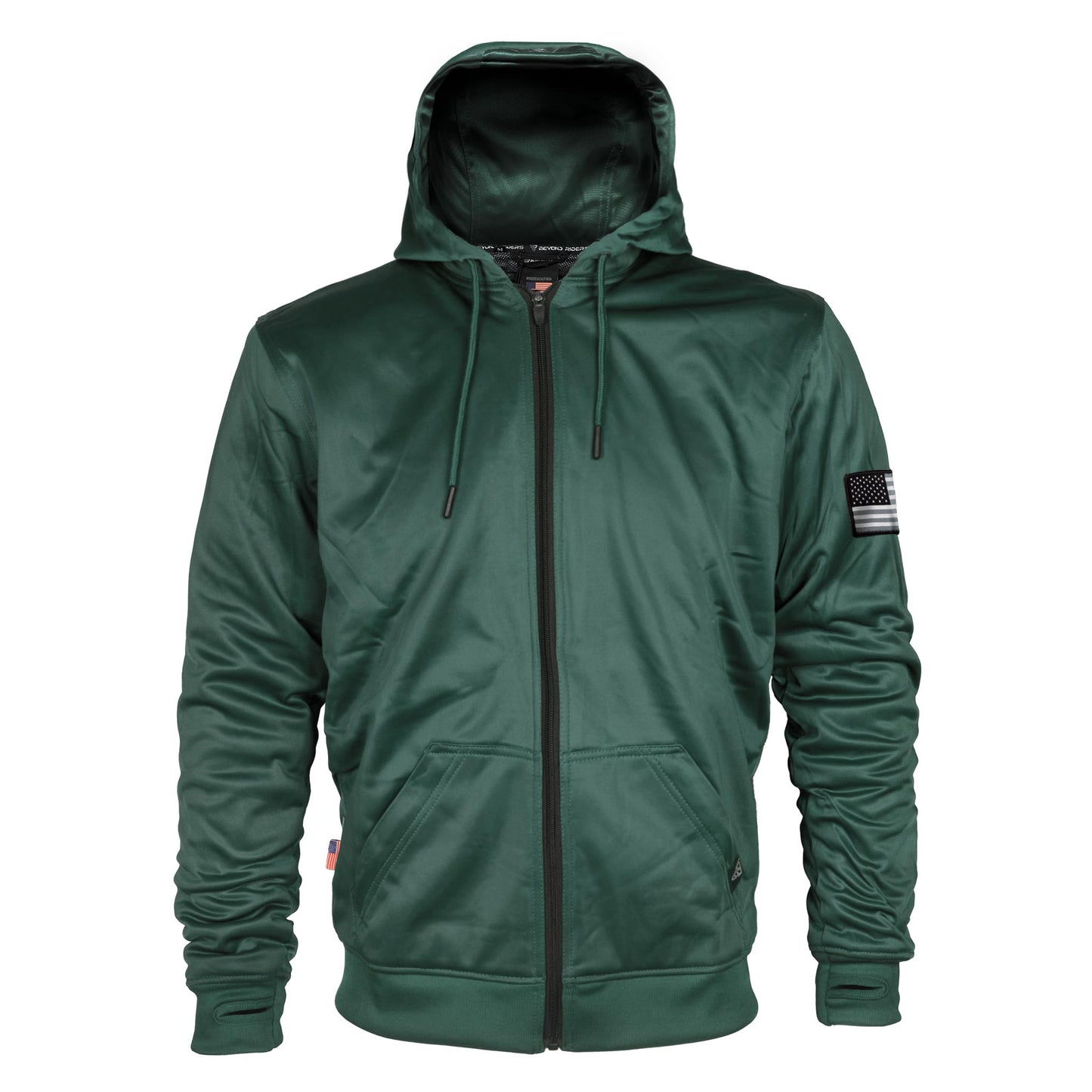 Dark Green Solid Ultra Protective Hoodie with Pads