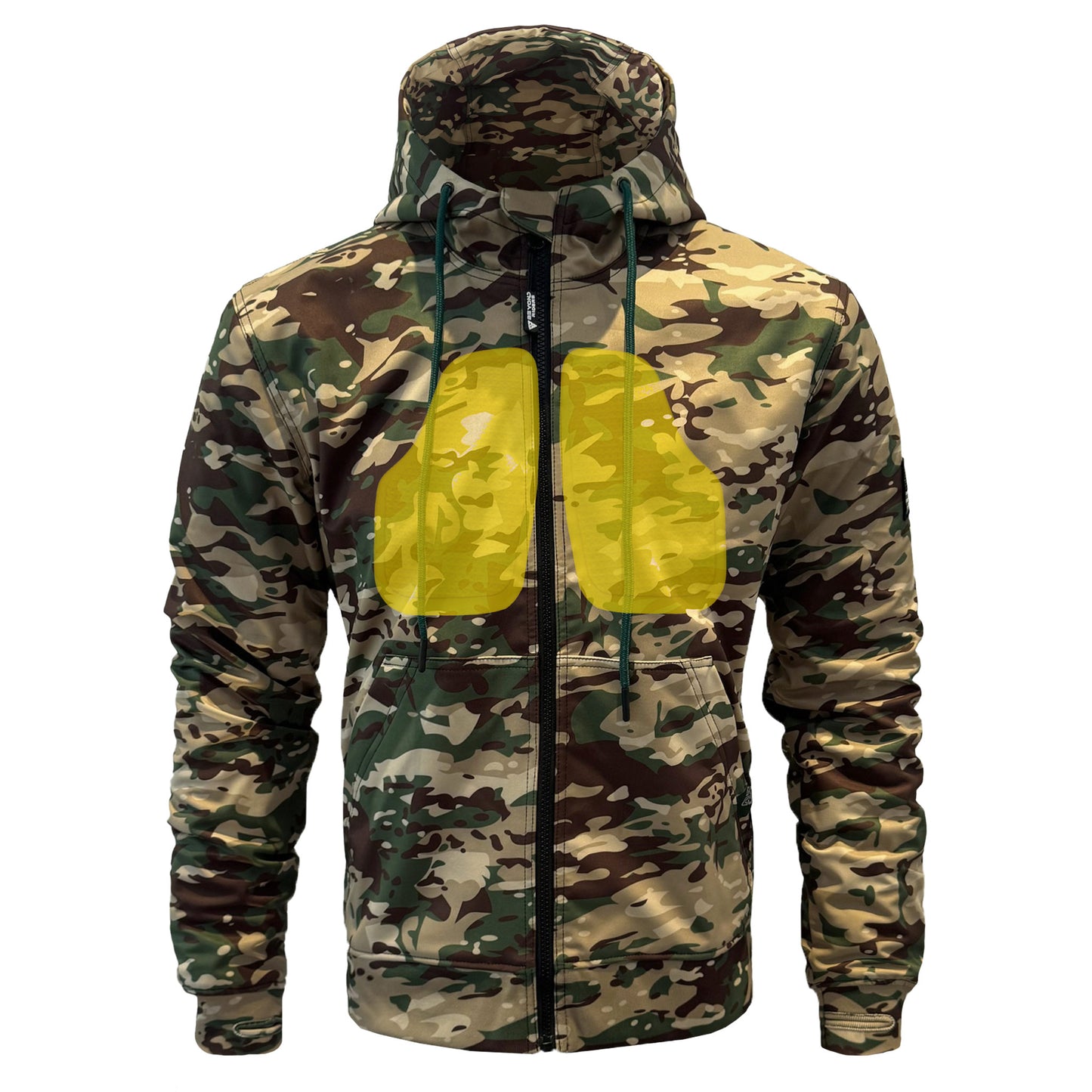 Protective SoftShell Unisex Camouflage Hoodie - “Delta Four” with Pads