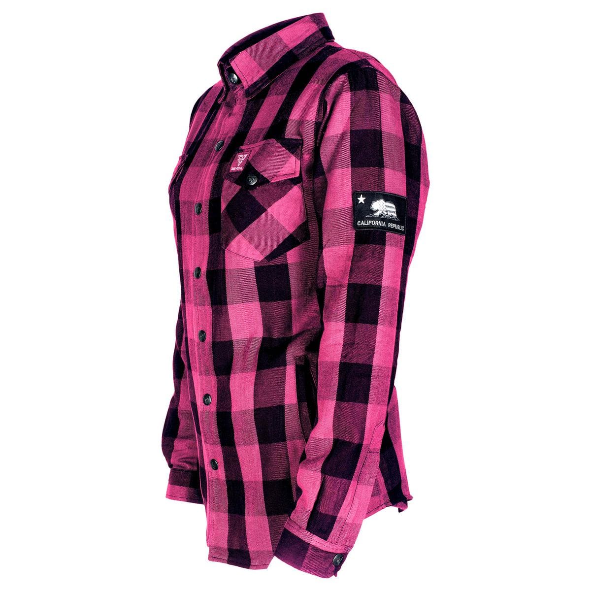 SALE Protective Flannel Shirt for Women - Pink Checkered with Pads