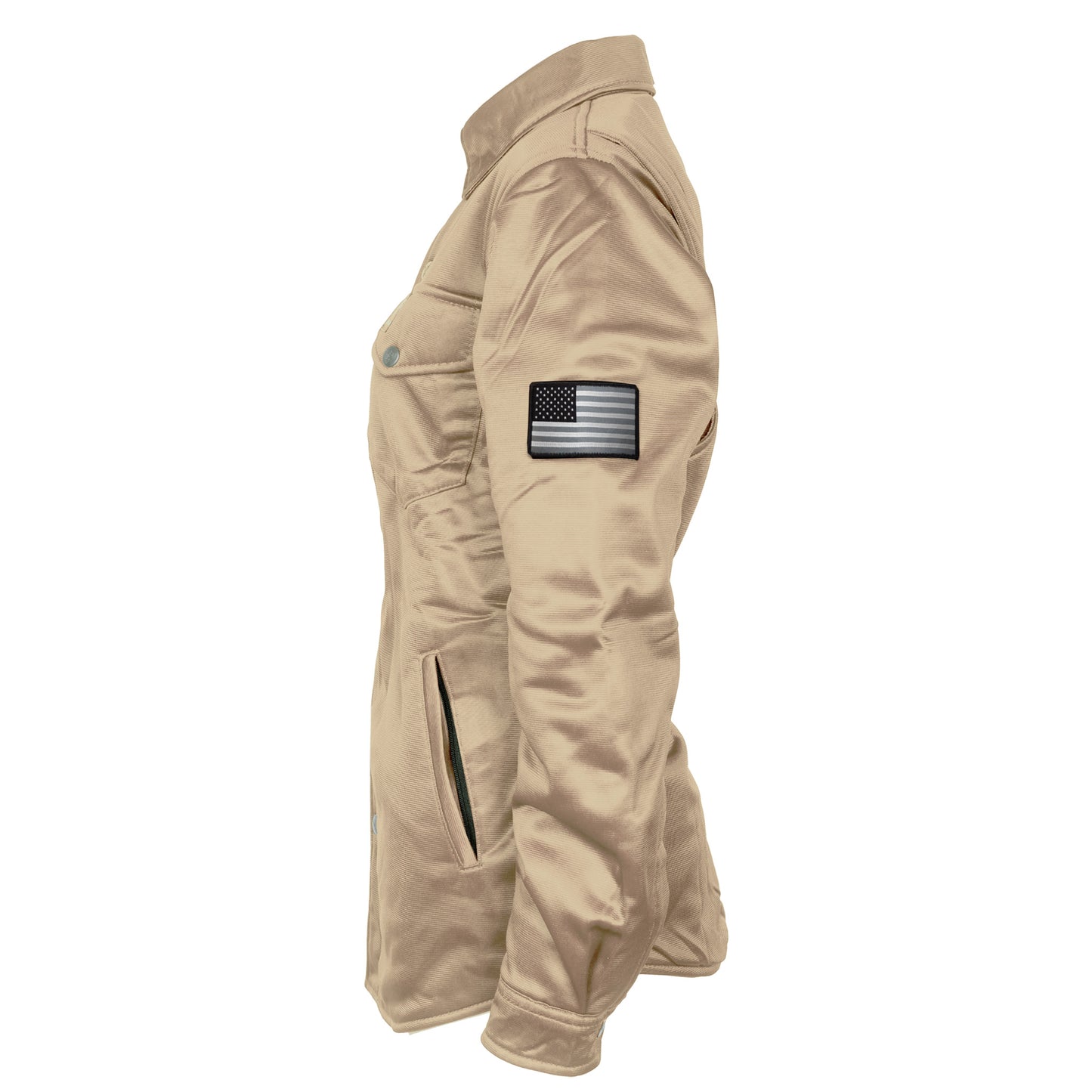 Ultra Protective Shirt for Women - Khaki Solid with Pads