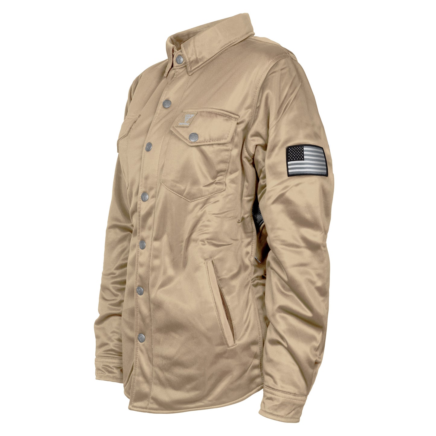 Ultra Protective Shirt for Women - Khaki Solid with Pads