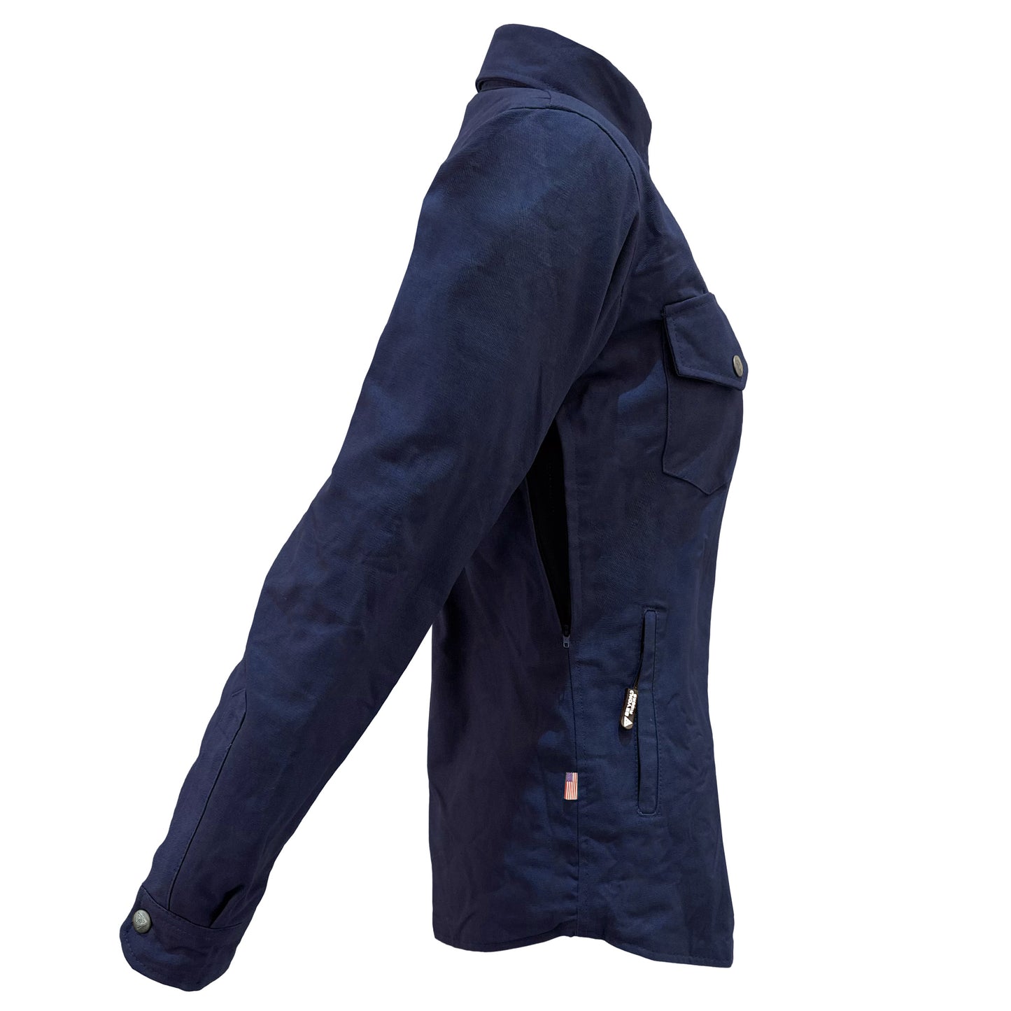 Protective Canvas Jacket for Women - Navy Blue with Pads