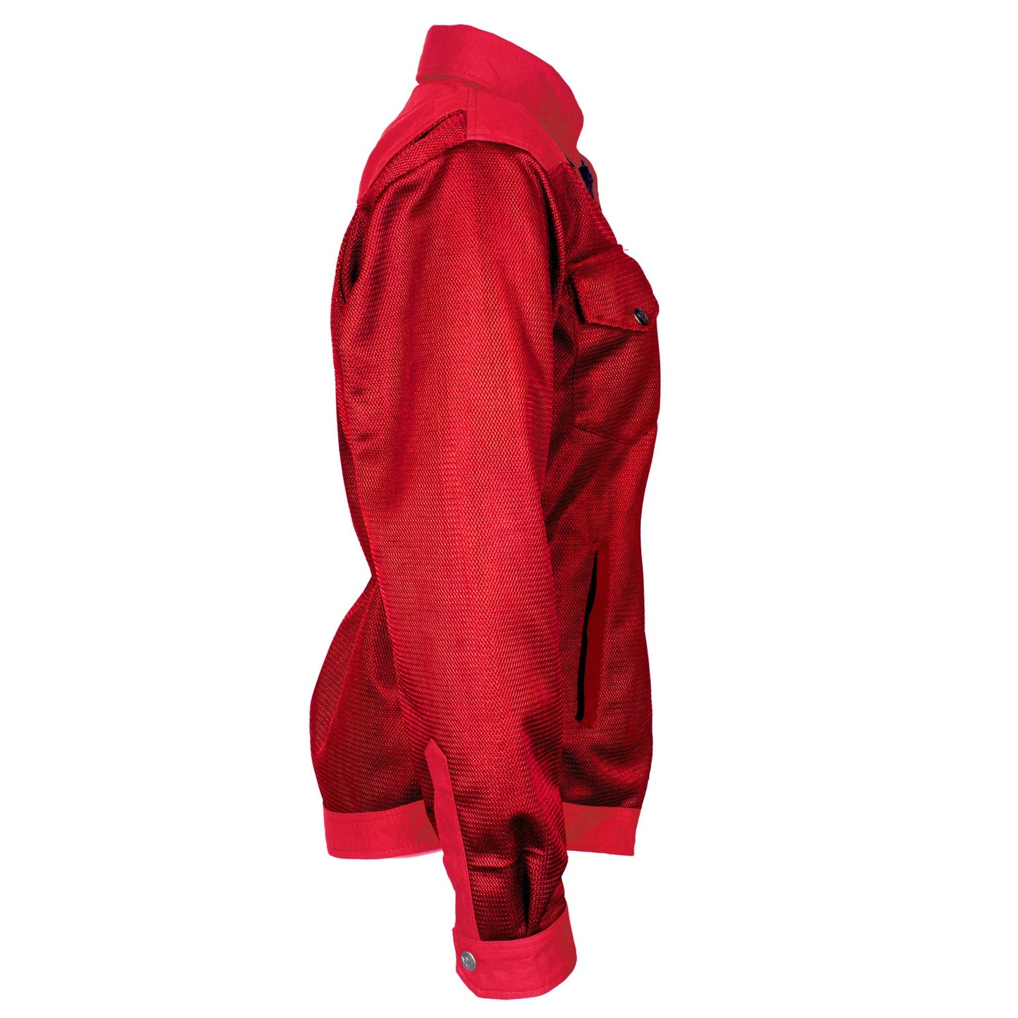 SALE Protective Summer Mesh Shirt for Women - Red Solid with Pads