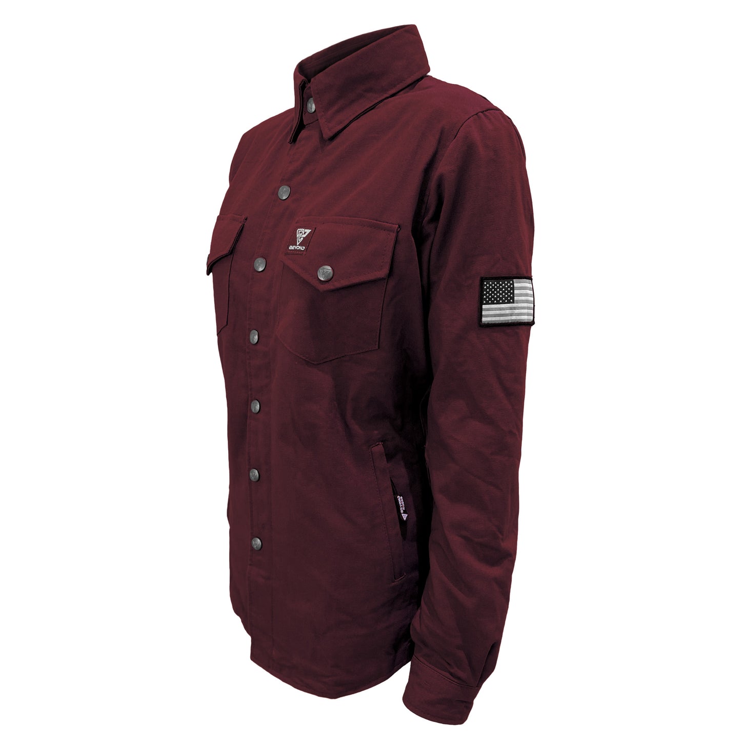 Protective Canvas Jacket for Women - Red Maroon with Pads