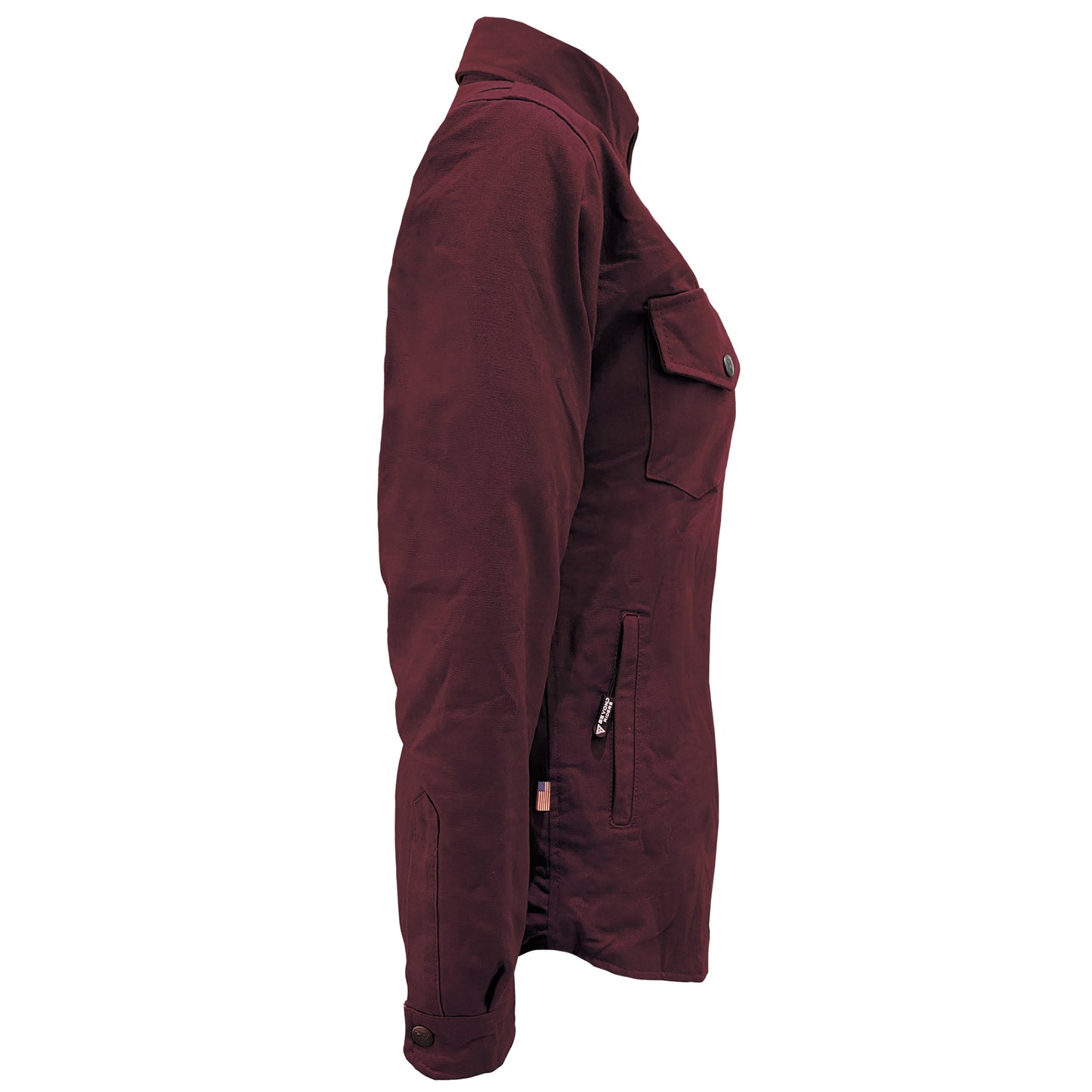 Protective Canvas Jacket for Women - Red Maroon with Pads