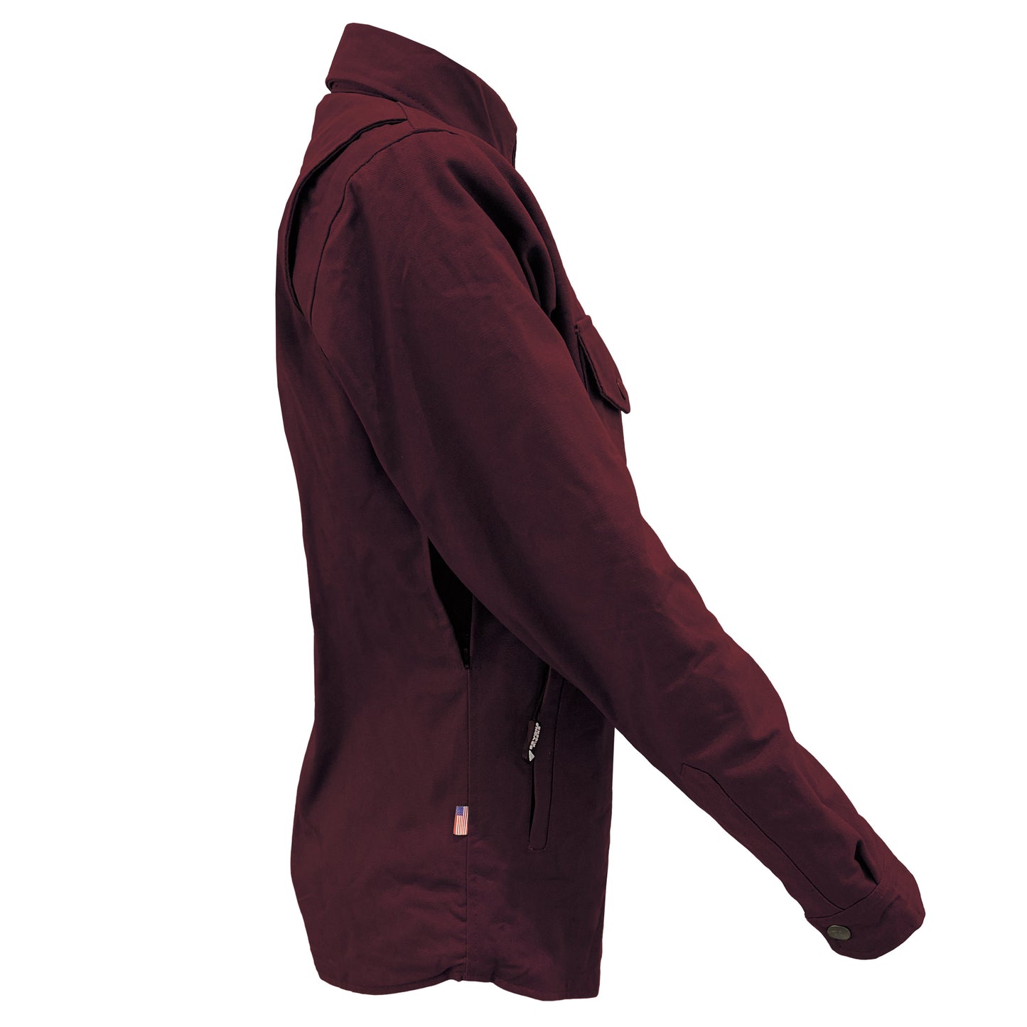 Protective Canvas Jacket for Women - Red Maroon with Pads