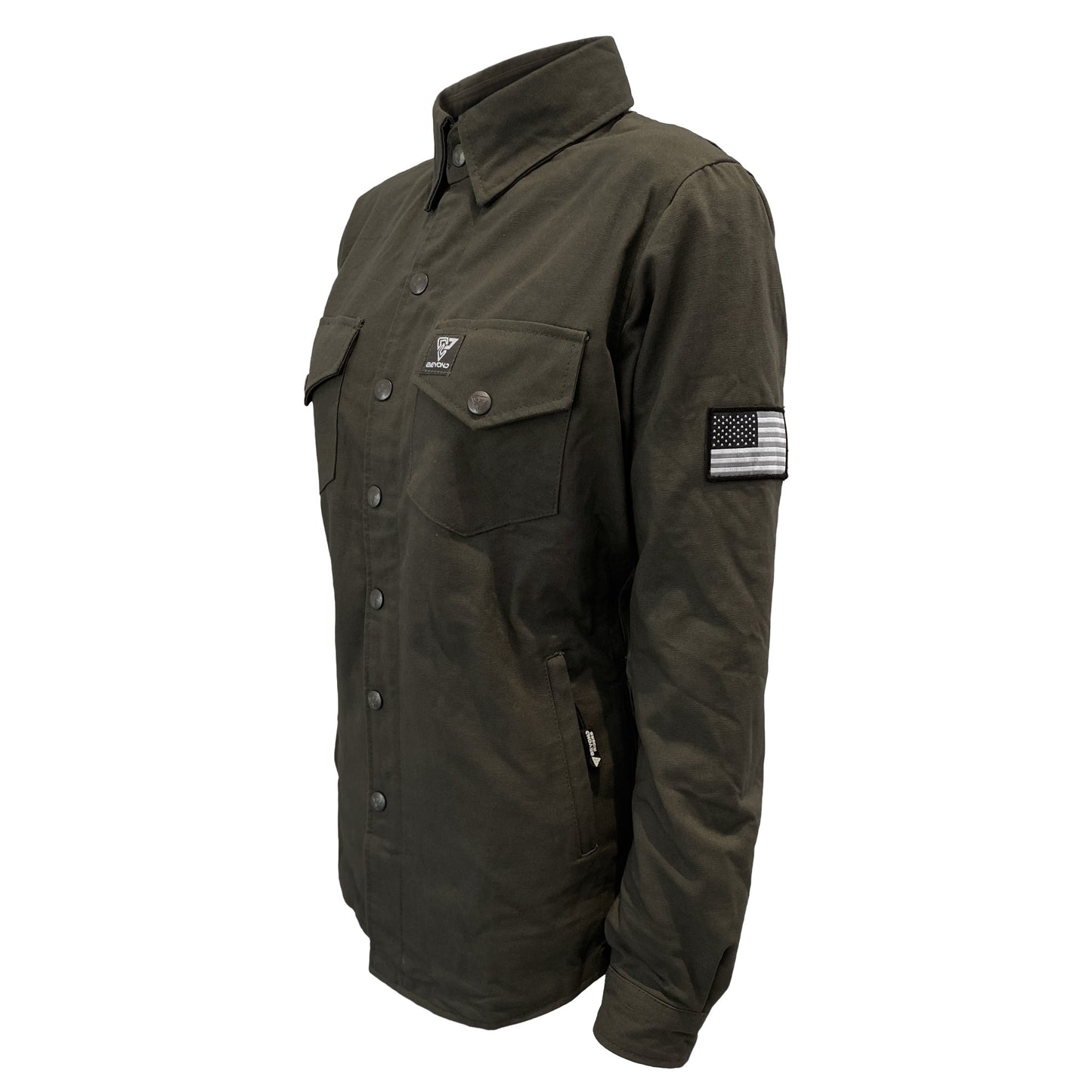 Protective Canvas Jacket for Women - Army Green with Pads