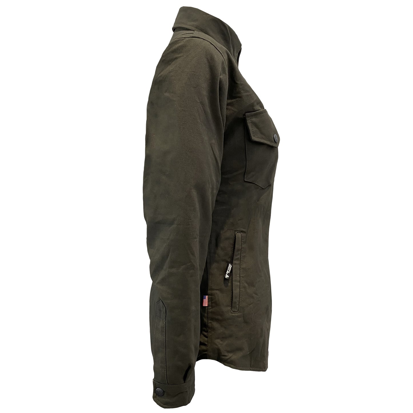 Protective Canvas Jacket for Women - Army Green with Pads