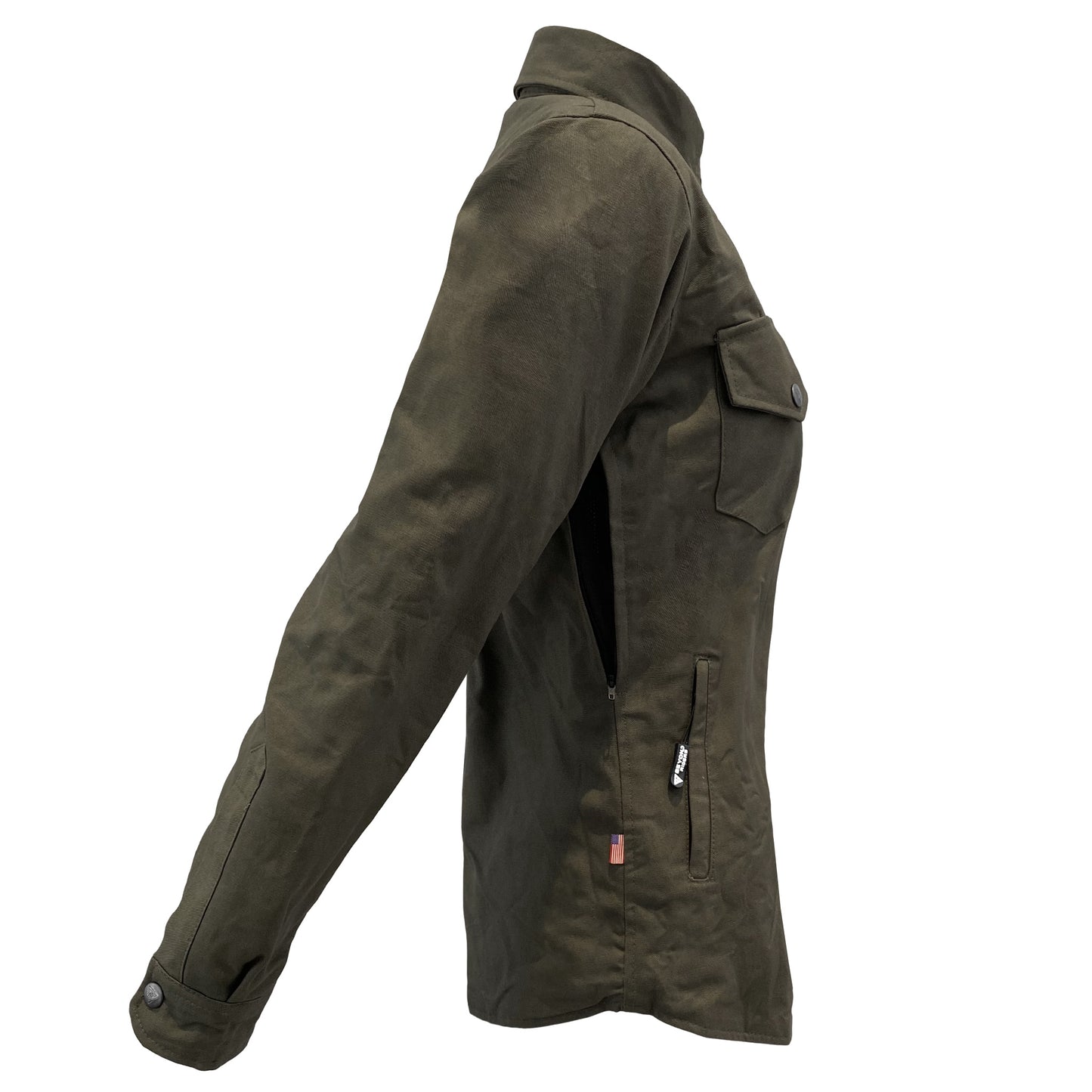 Protective Canvas Jacket for Women - Army Green with Pads