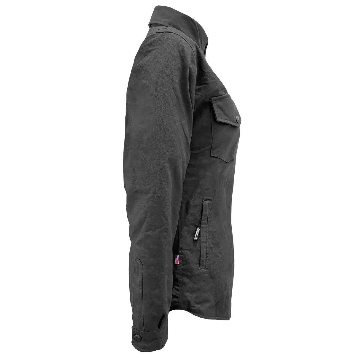 Protective Canvas Jacket for Women - Dark Grey with Pads