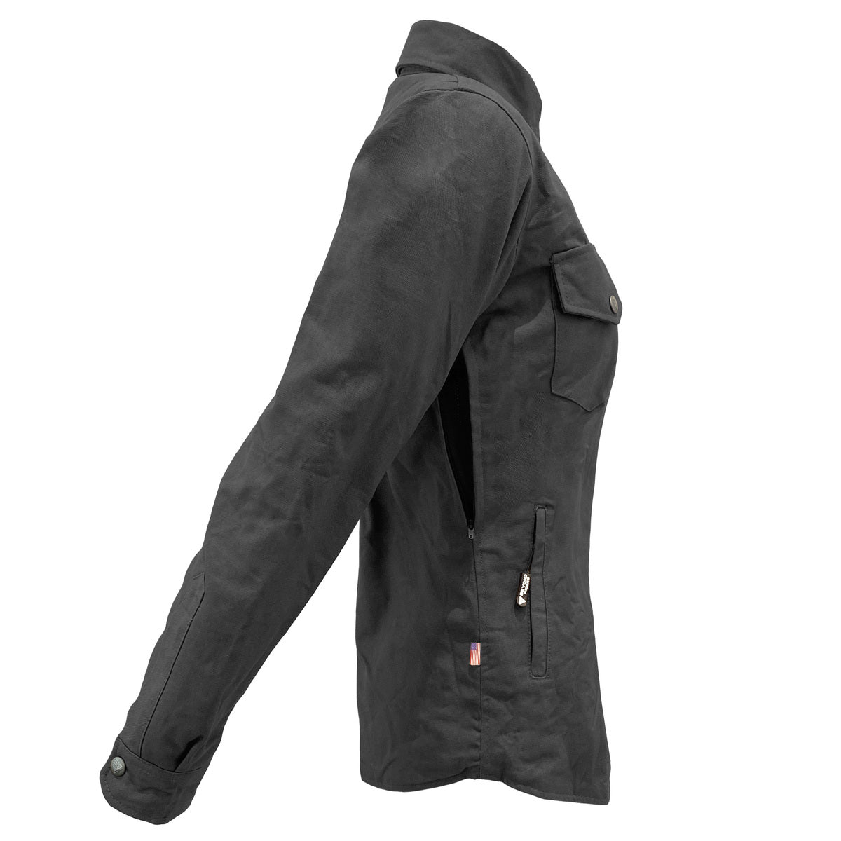 Protective Canvas Jacket for Women - Dark Grey with Pads
