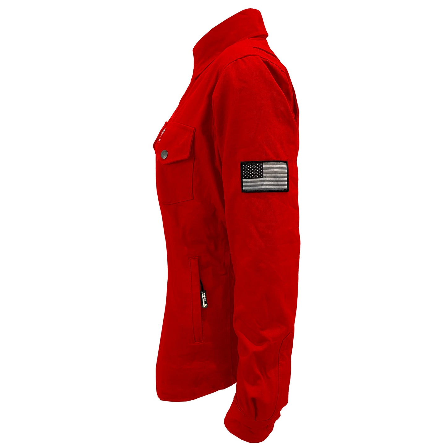 Protective Canvas Jacket for Women - Red with Pads