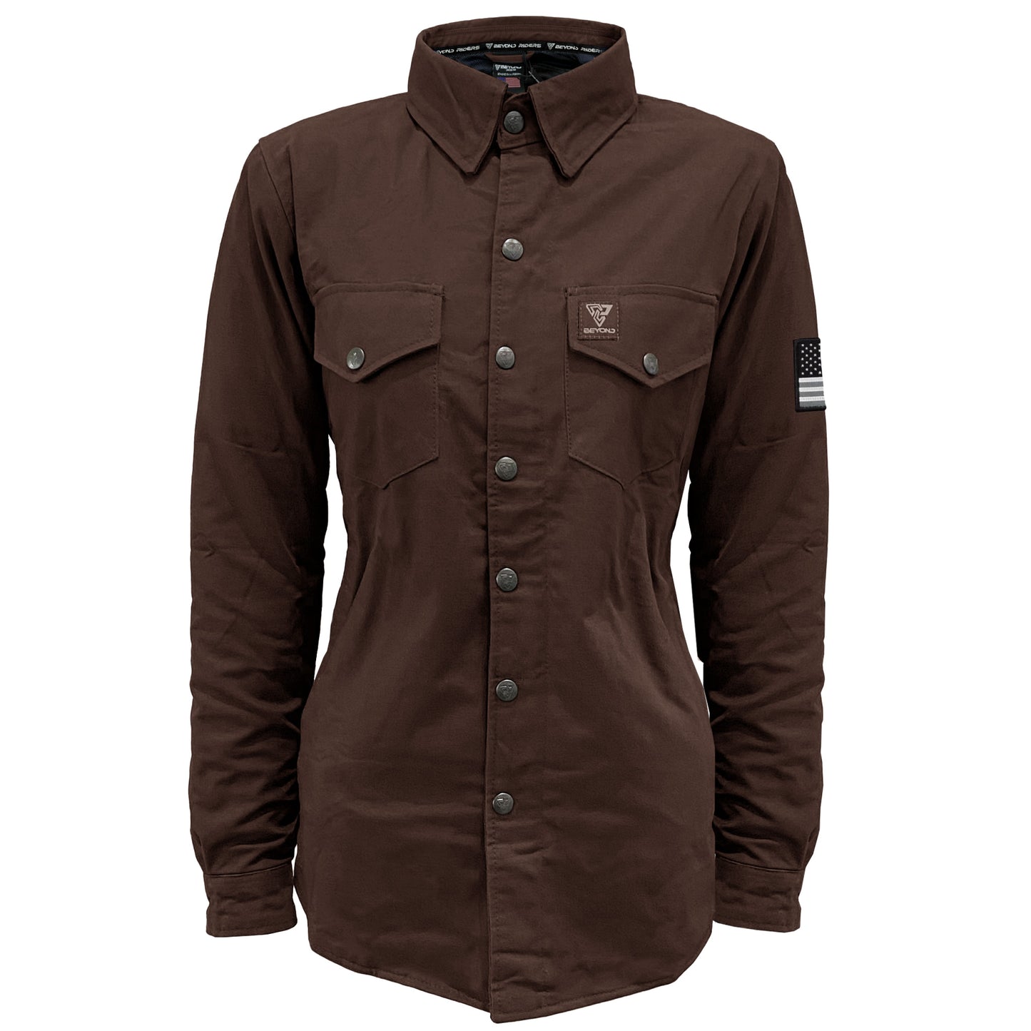 Protective Canvas Jacket for Women - Dark Brown with Pads