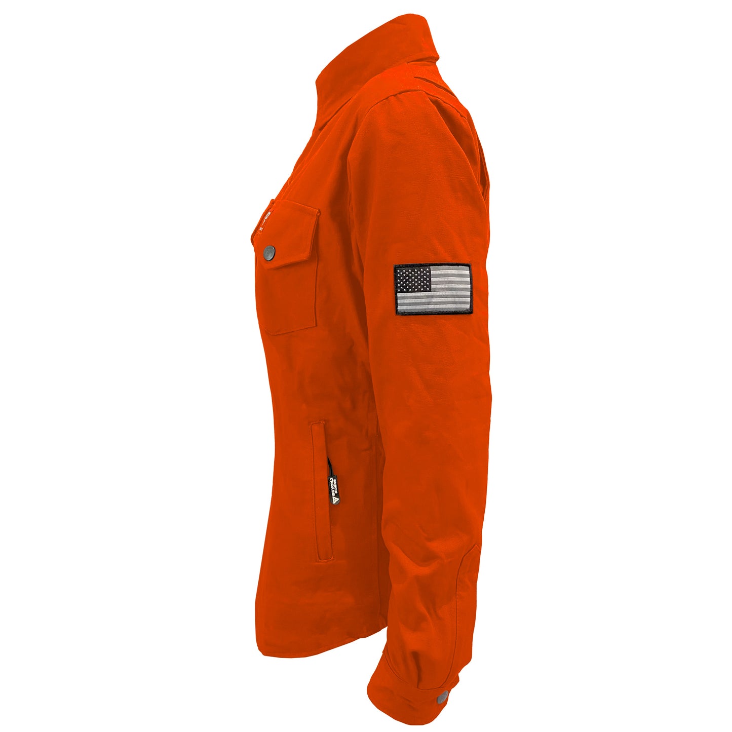 Protective Canvas Jacket for Women - Orange with Pads