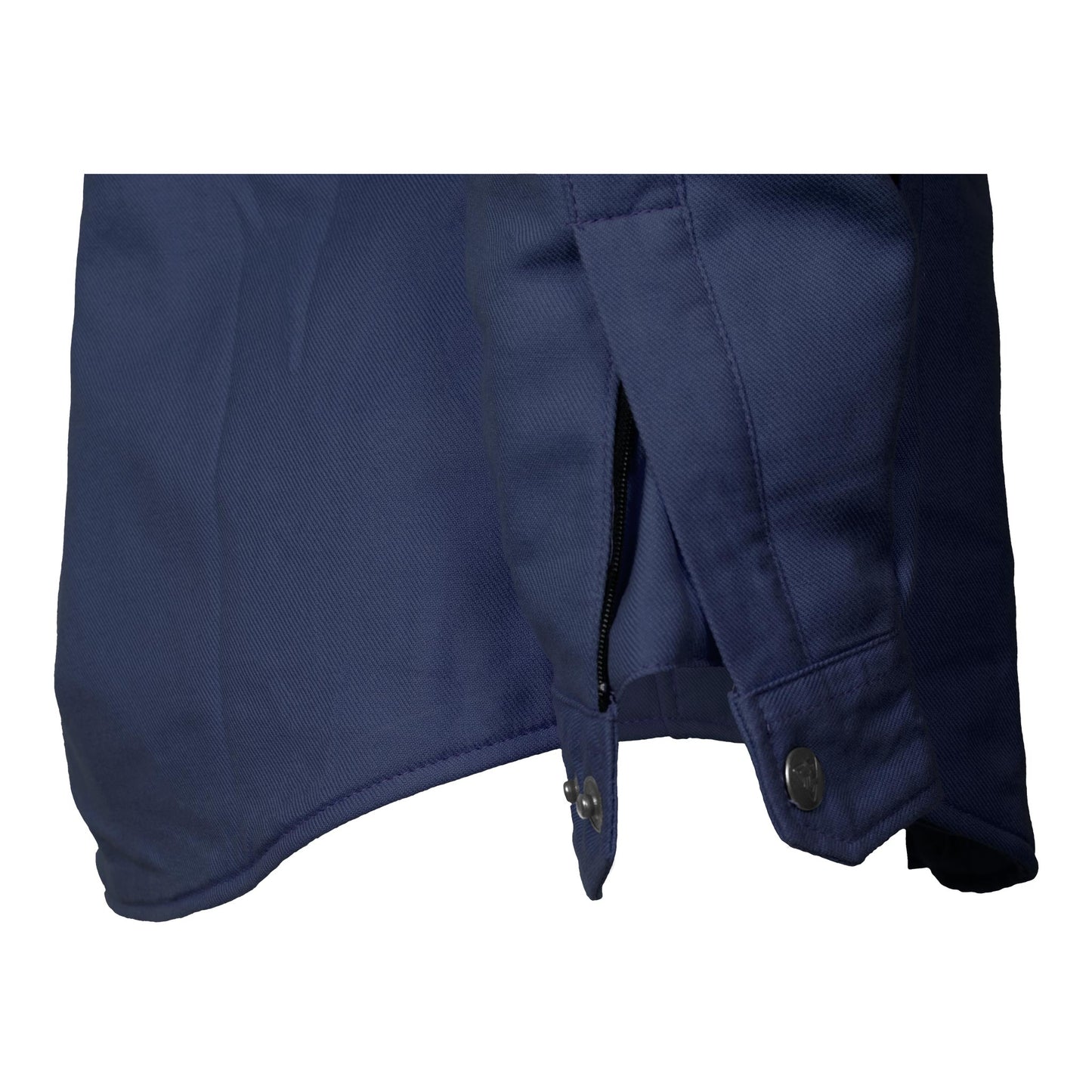 Protective Flannel Shirt for Women - Navy Blue Solid with Pads