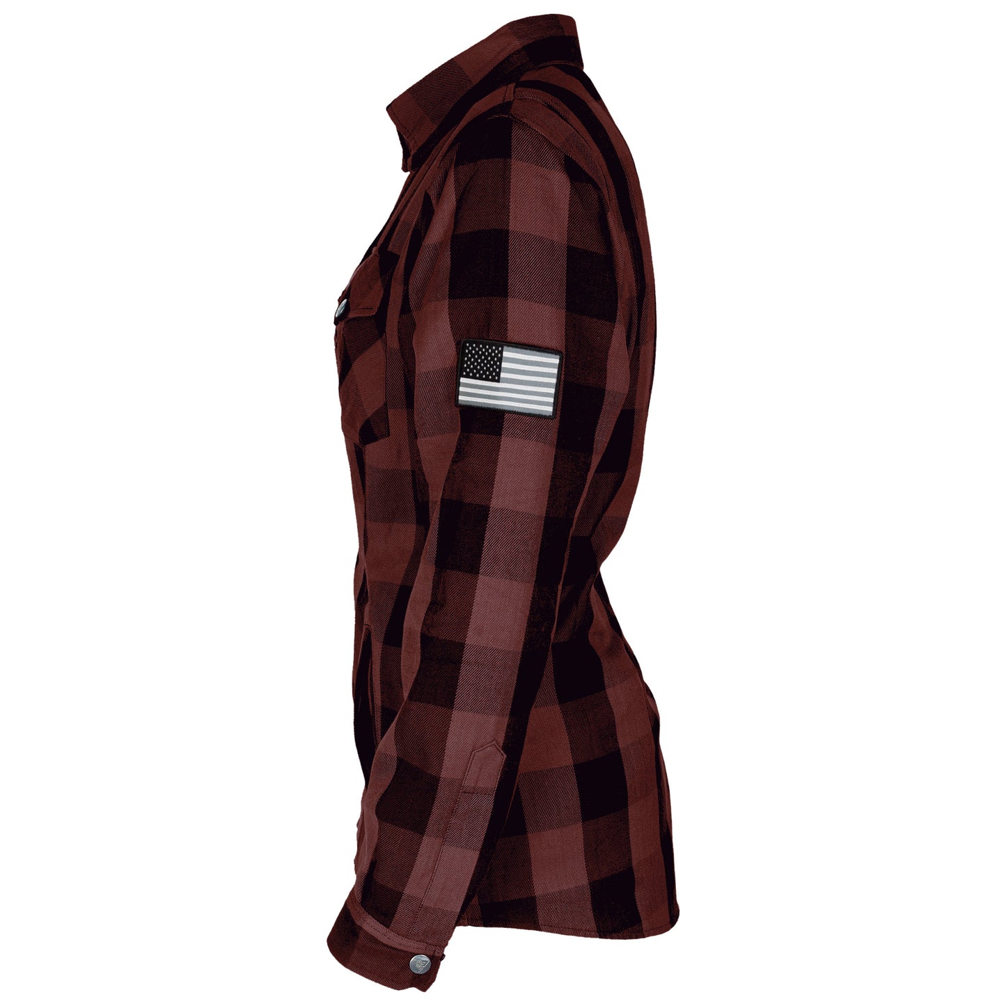 Protective Flannel Shirt for Women - Brown Checkered with Pads