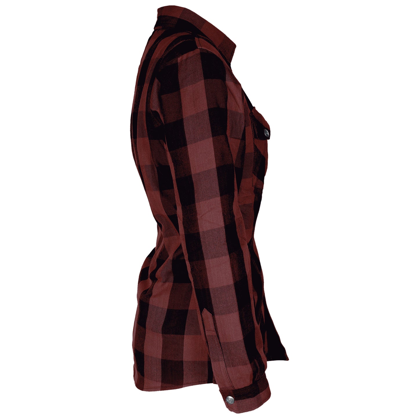 Protective Flannel Shirt for Women - Brown Checkered with Pads