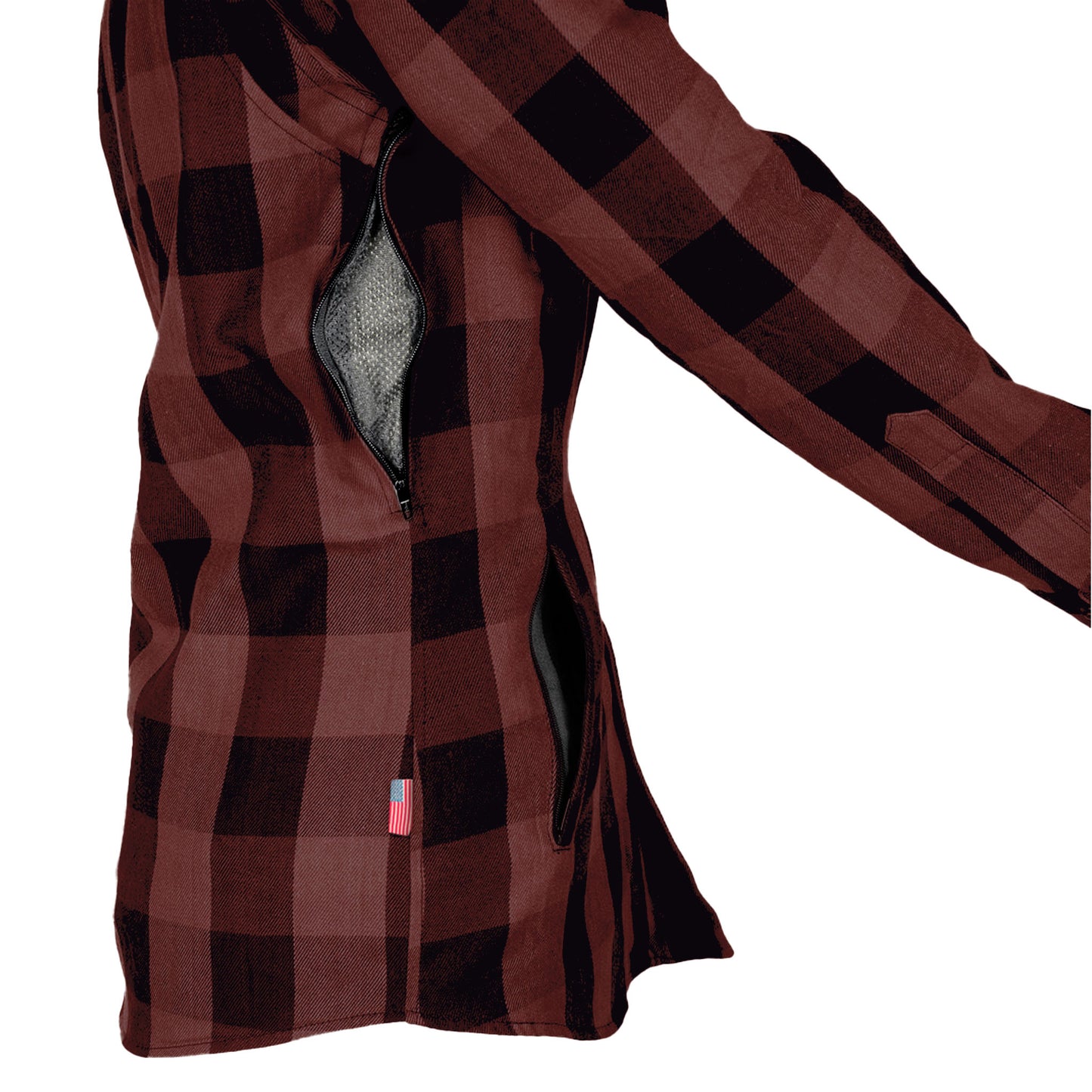 Protective Flannel Shirt for Women - Brown Checkered with Pads