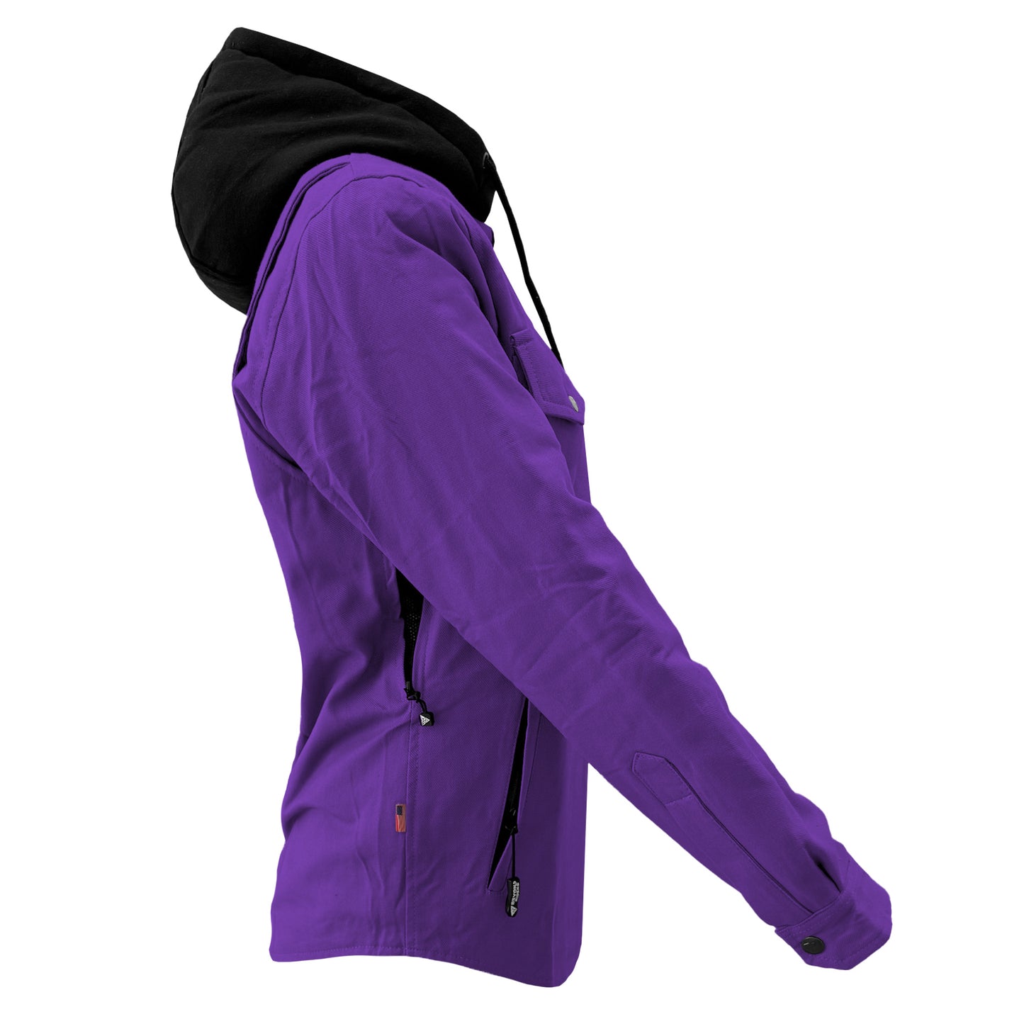 Protective Flannel Hoodie For Women - Purple Solid with Pads