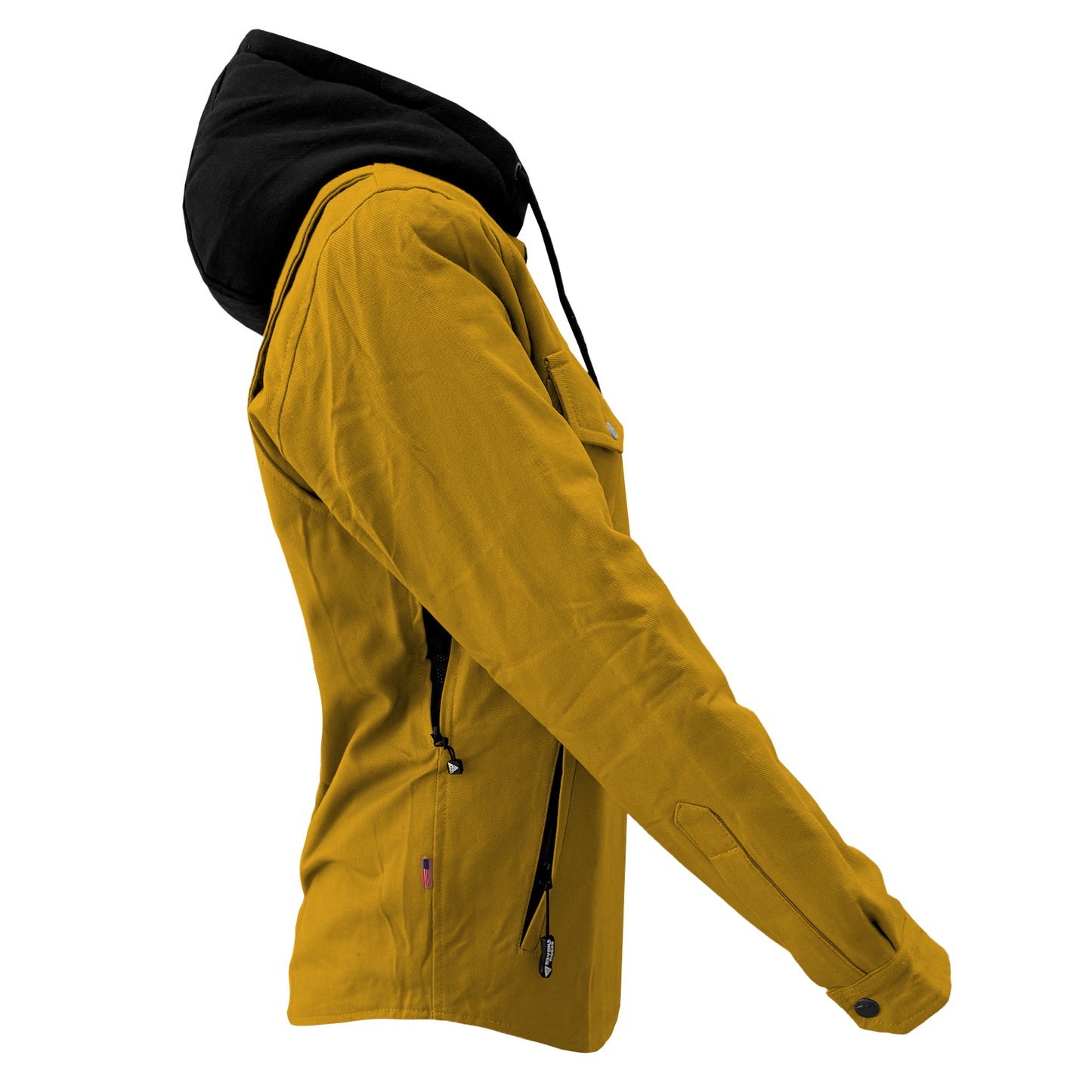 Protective Flannel Hoodie For Women - Yellow Solid with Pads