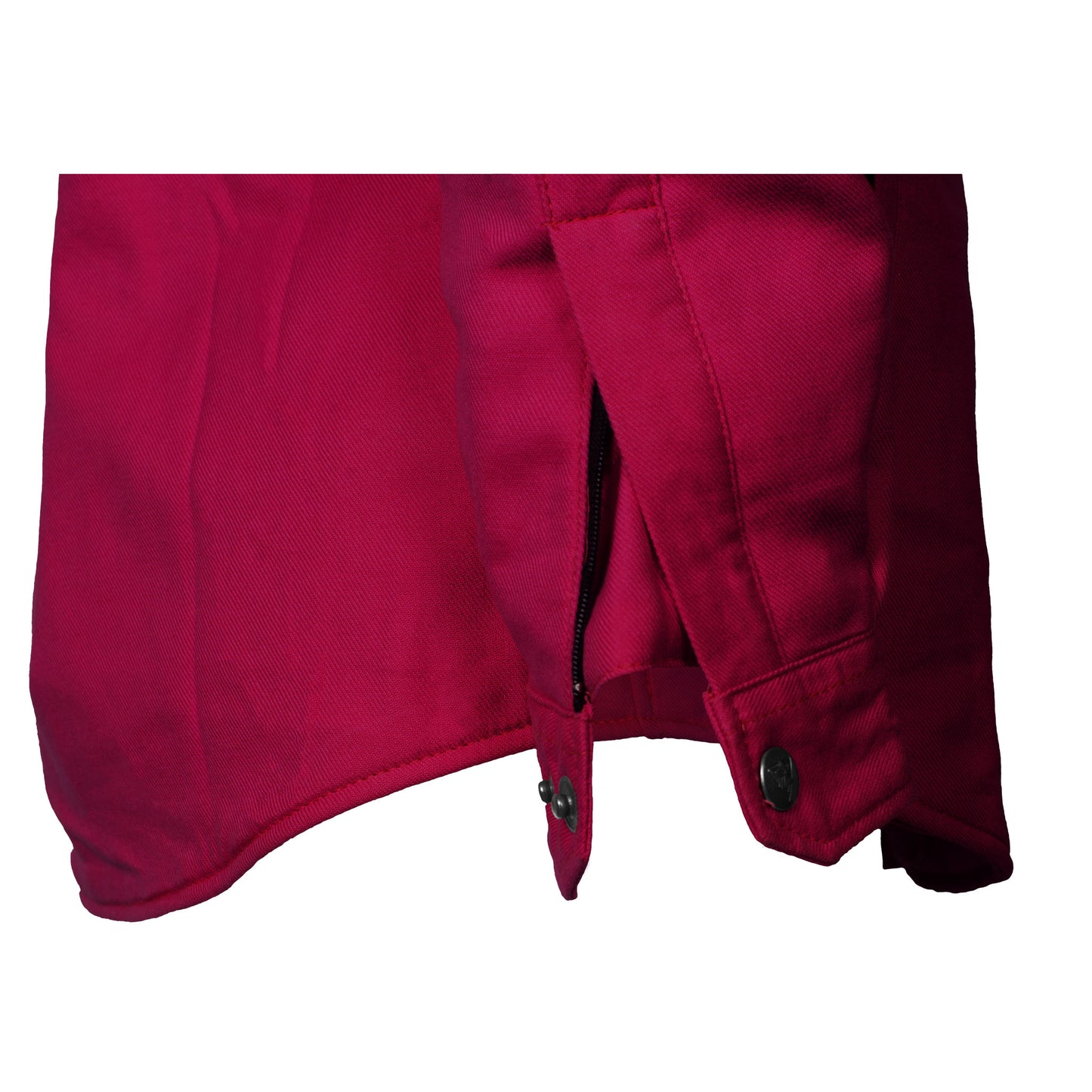 Protective Flannel Shirt for Women - Red Maroon Solid with Pads