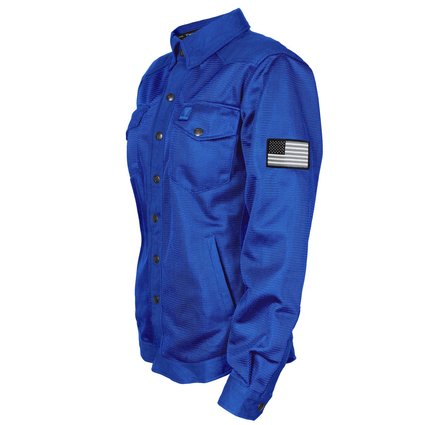 Protective Summer Mesh Shirt for Women - Blue Solid with Pads